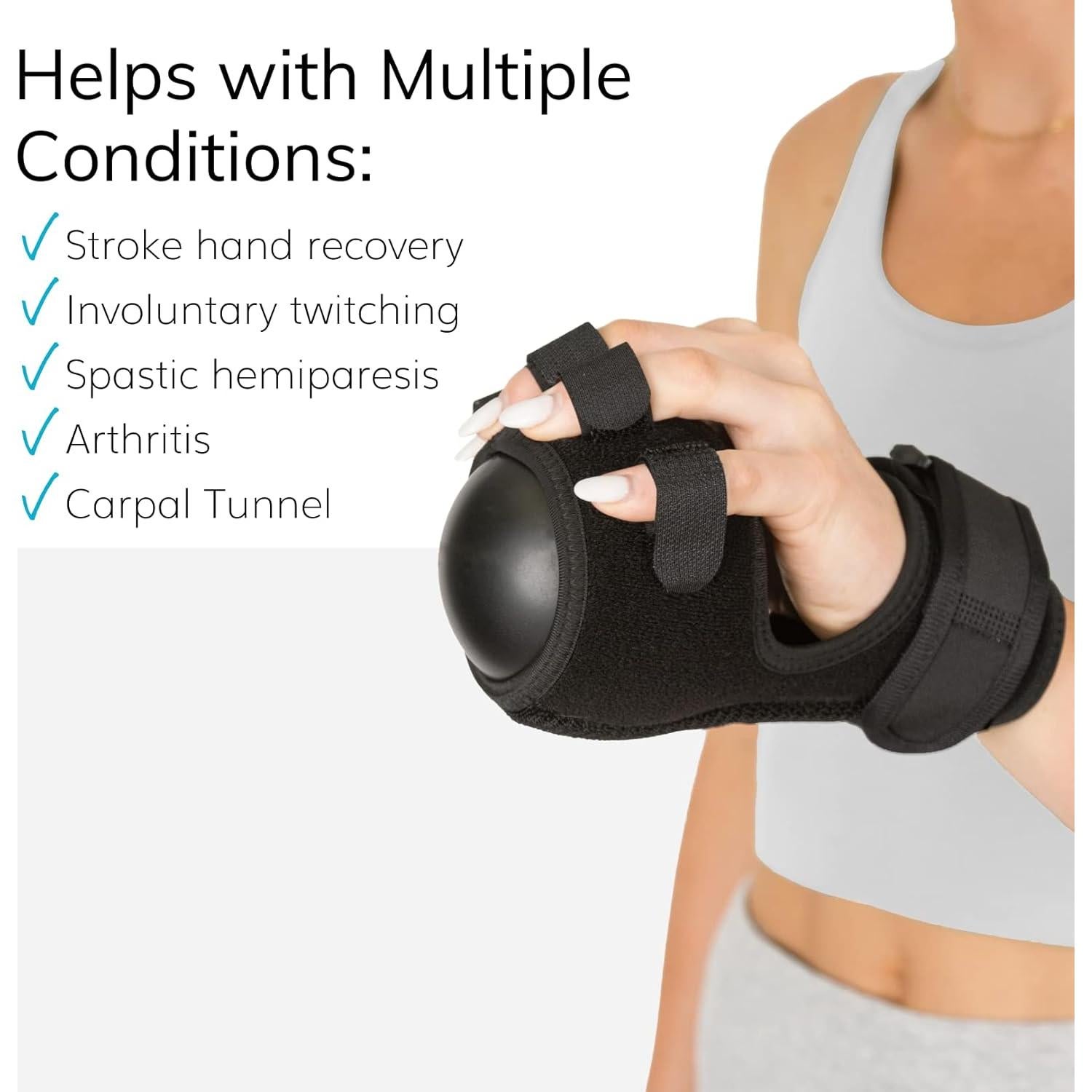 Férula Anti Espasticidad BraceAbility para Mano - Alivio de Calambres y Tratamiento de Artritis