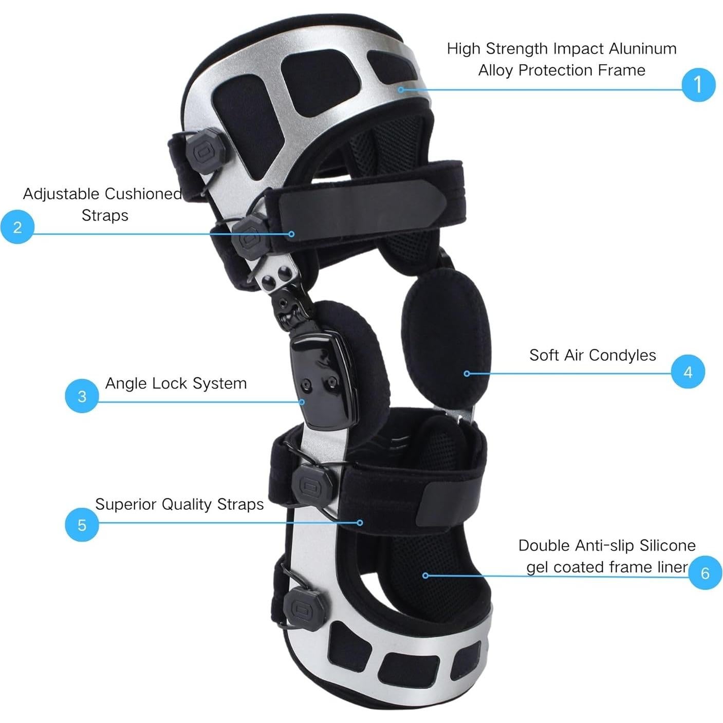 Soporte de Rodilla OA Mathgetin Doble Upright para Osteoartritis