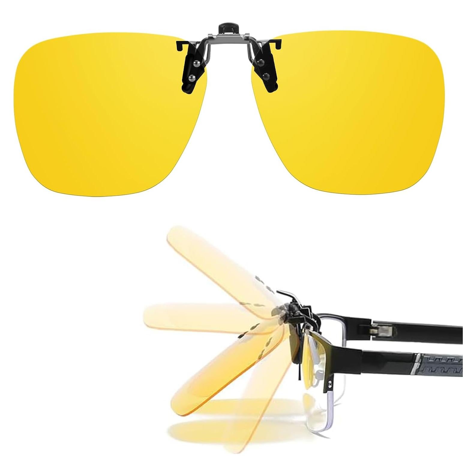 Gafas Clip On TJUTR Amarillas Polarizadas para Conducir