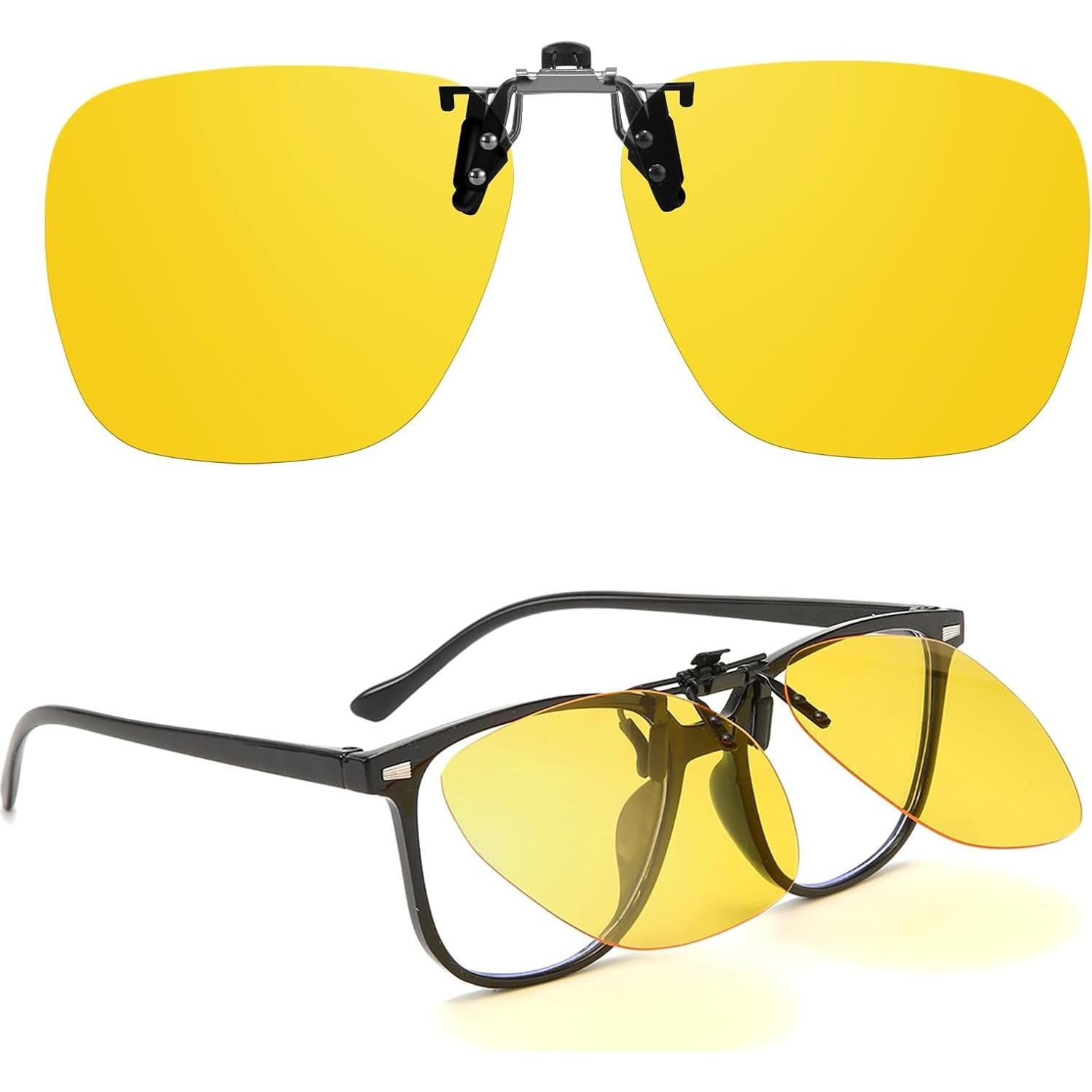 Gafas Clip On TJUTR Amarillas Polarizadas para Conducir