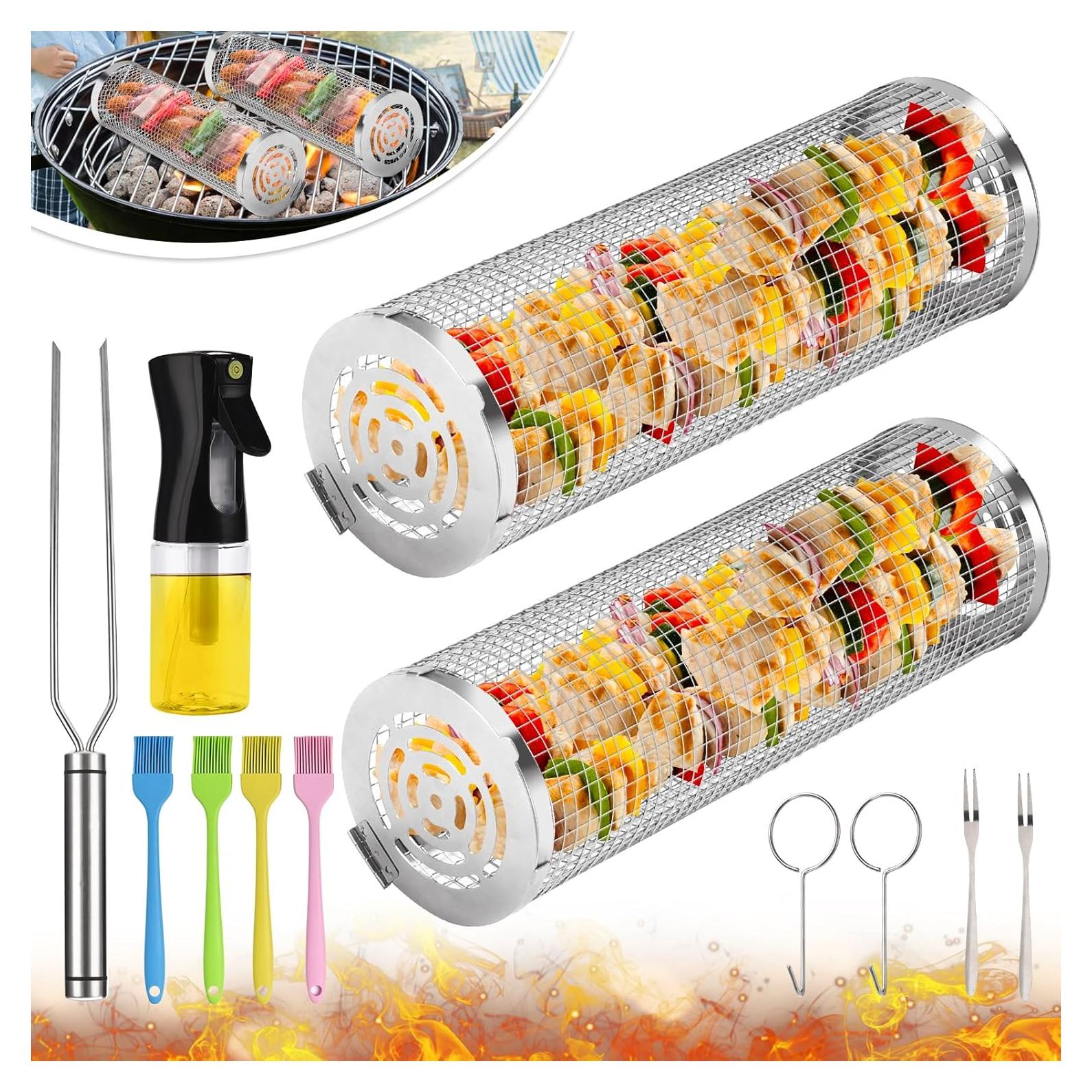 Cesta de BBQ 2 PCS YMXHK Acero Inoxidable 30 cm Multiuso