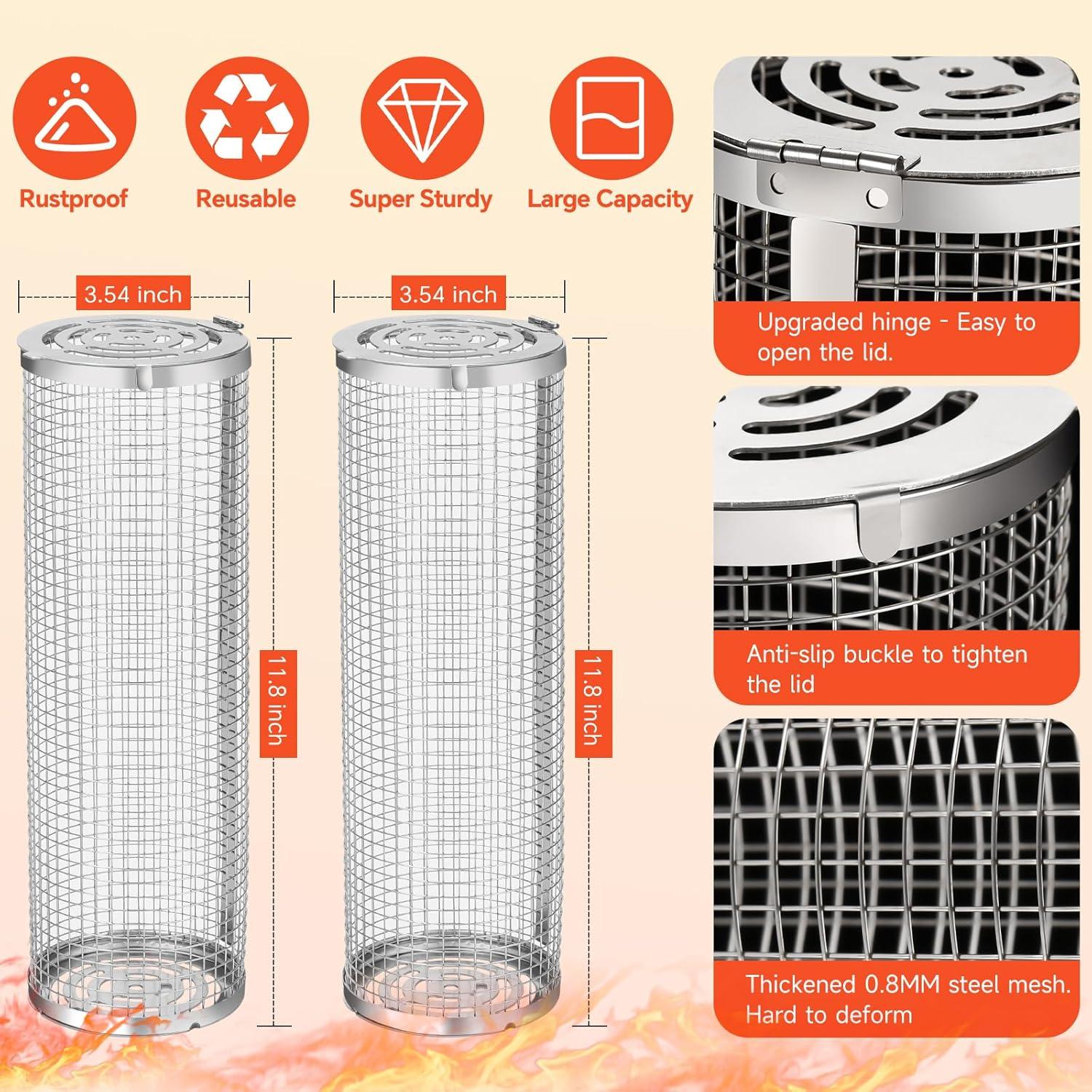 Cesta de BBQ 2 PCS YMXHK Acero Inoxidable 30 cm Multiuso