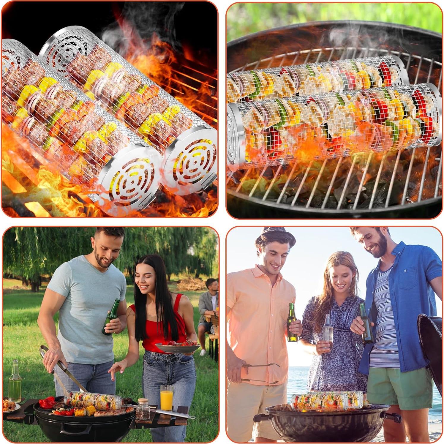 Cesta de BBQ 2 PCS YMXHK Acero Inoxidable 30 cm Multiuso