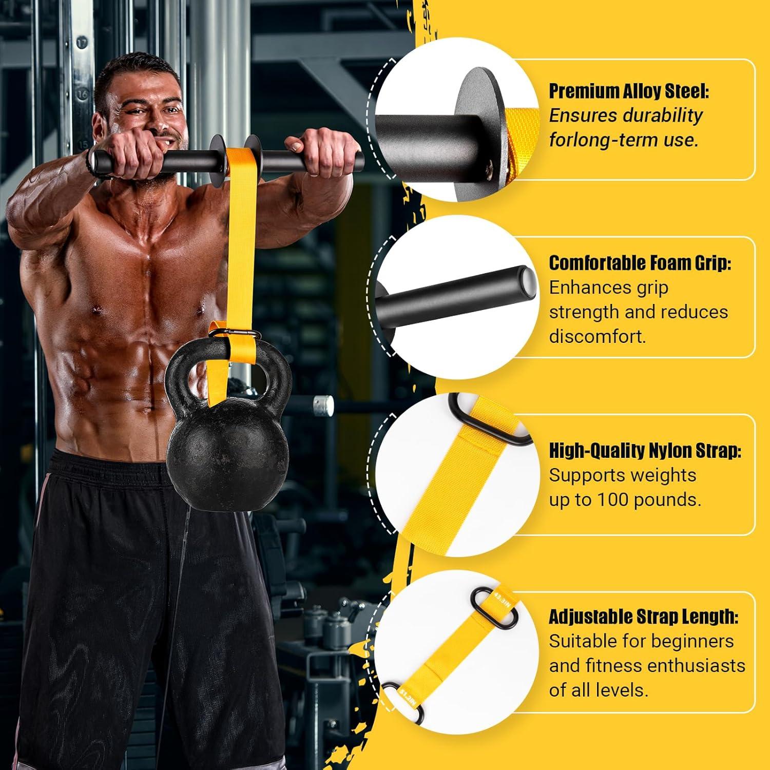 Fortalecedor de Antebrazo AJKPL con Rodillo de Muñeca 110/130 cm