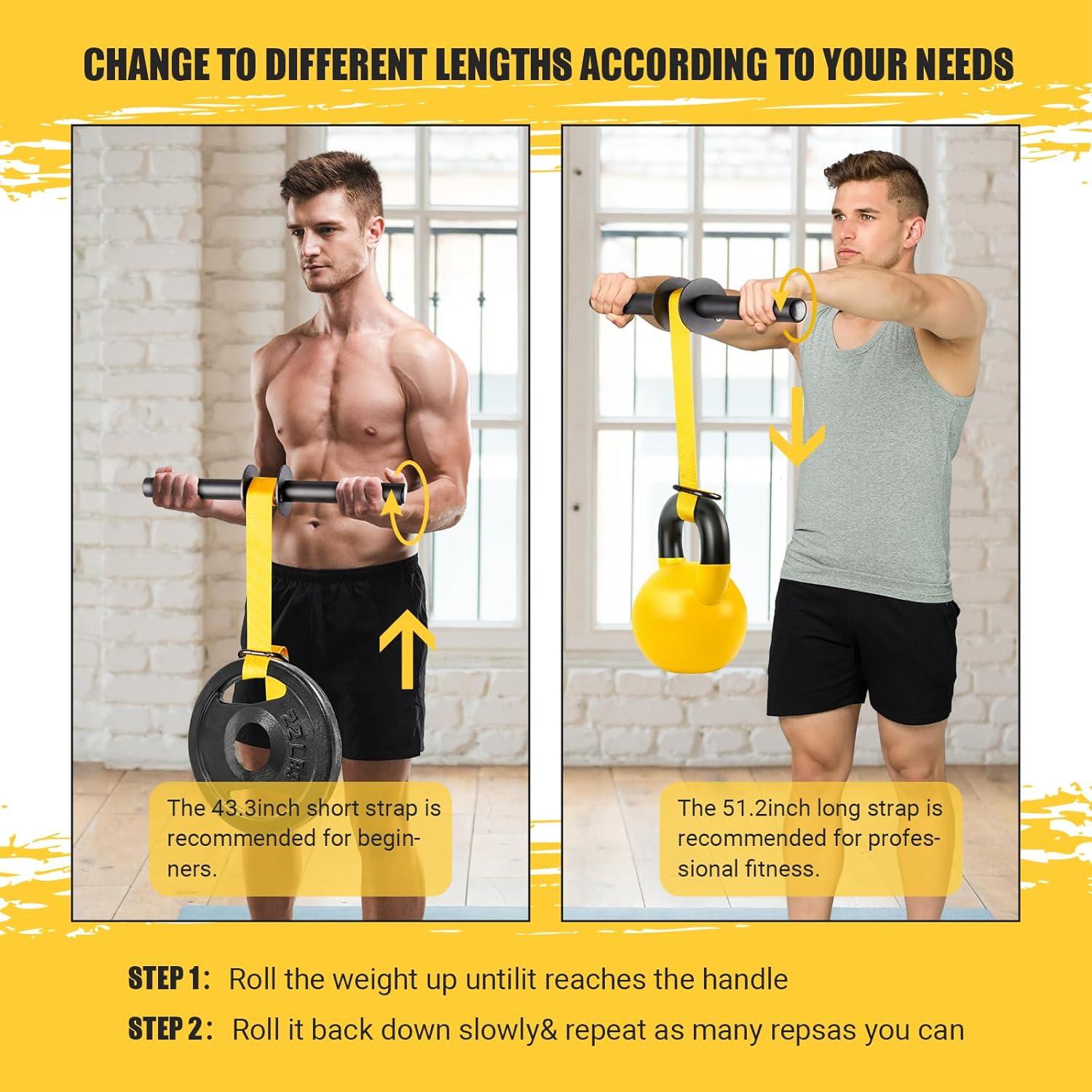 Fortalecedor de Antebrazo AJKPL con Rodillo de Muñeca 110/130 cm