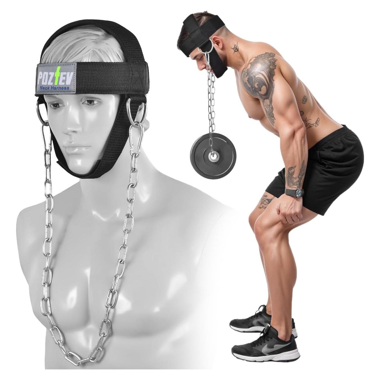 Arnés para Cuello POZTEV con Cadena Ajustable - Fortalece Músculos