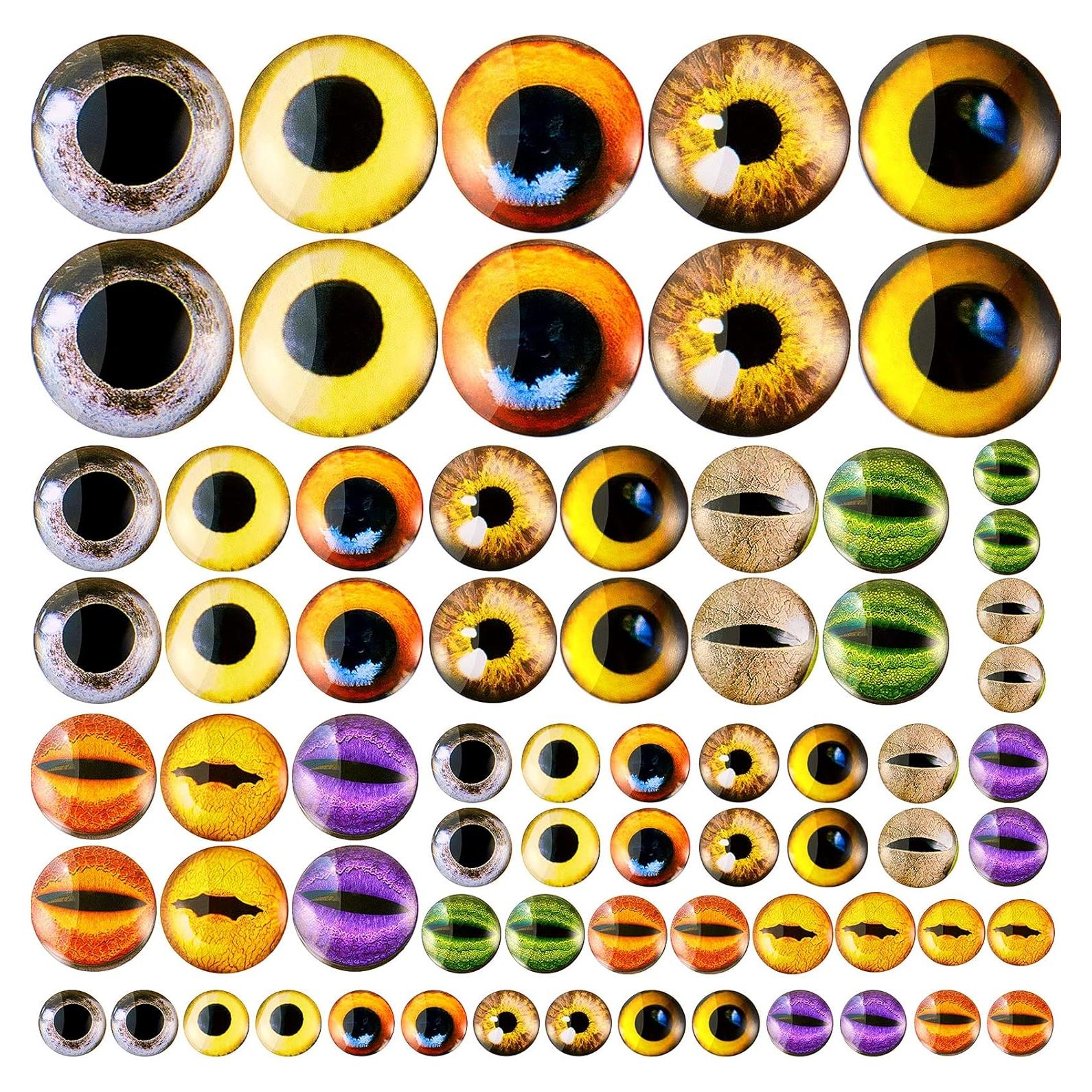 Ojos de Vidrio Redondos Zomiboo 70 Pcs 4 Tamaños DIY