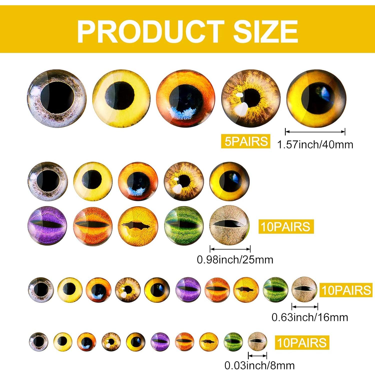 Ojos de Vidrio Redondos Zomiboo 70 Pcs 4 Tamaños DIY