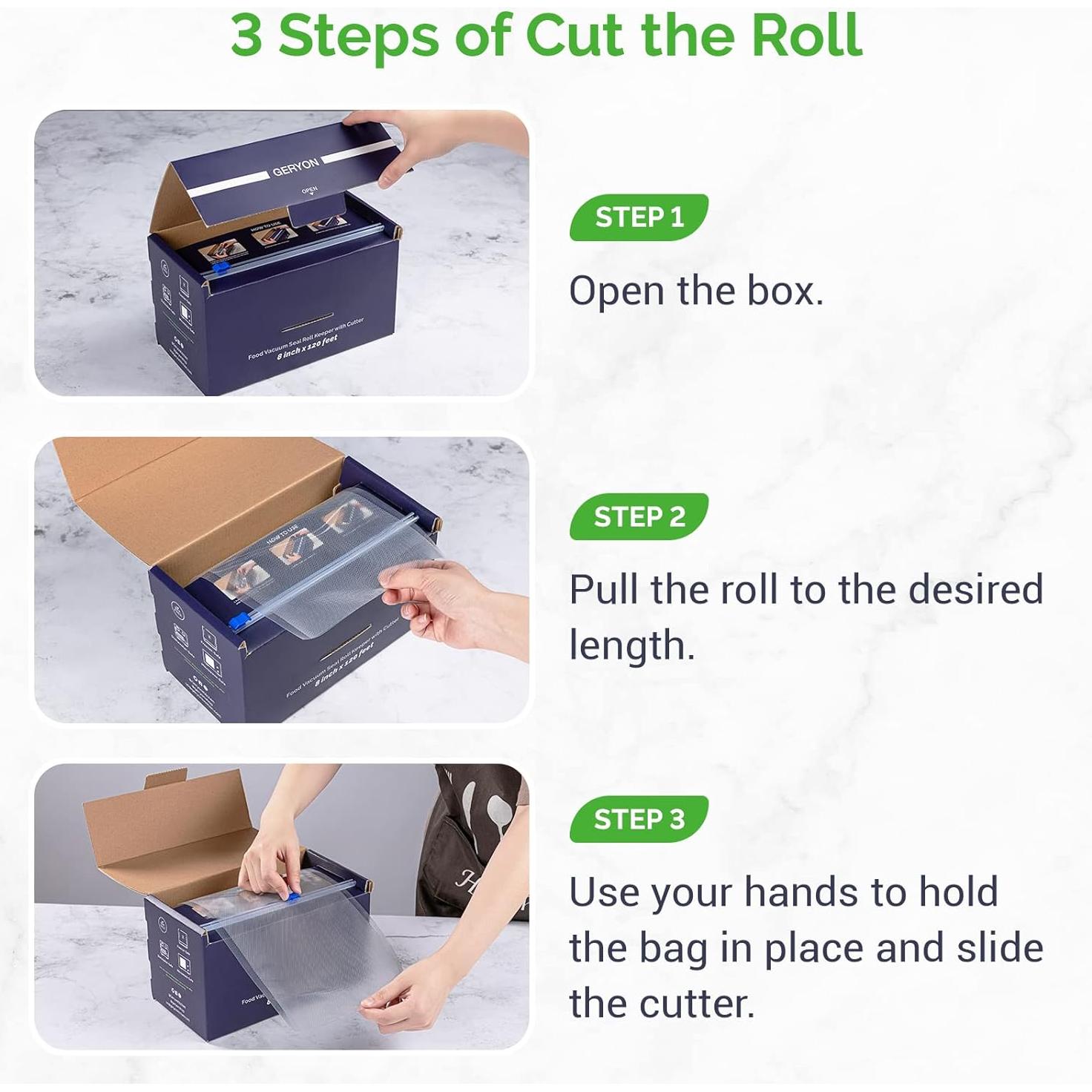 Bolsas de Sellado al Vacío GERYON 20,32x36,58m con Cortador