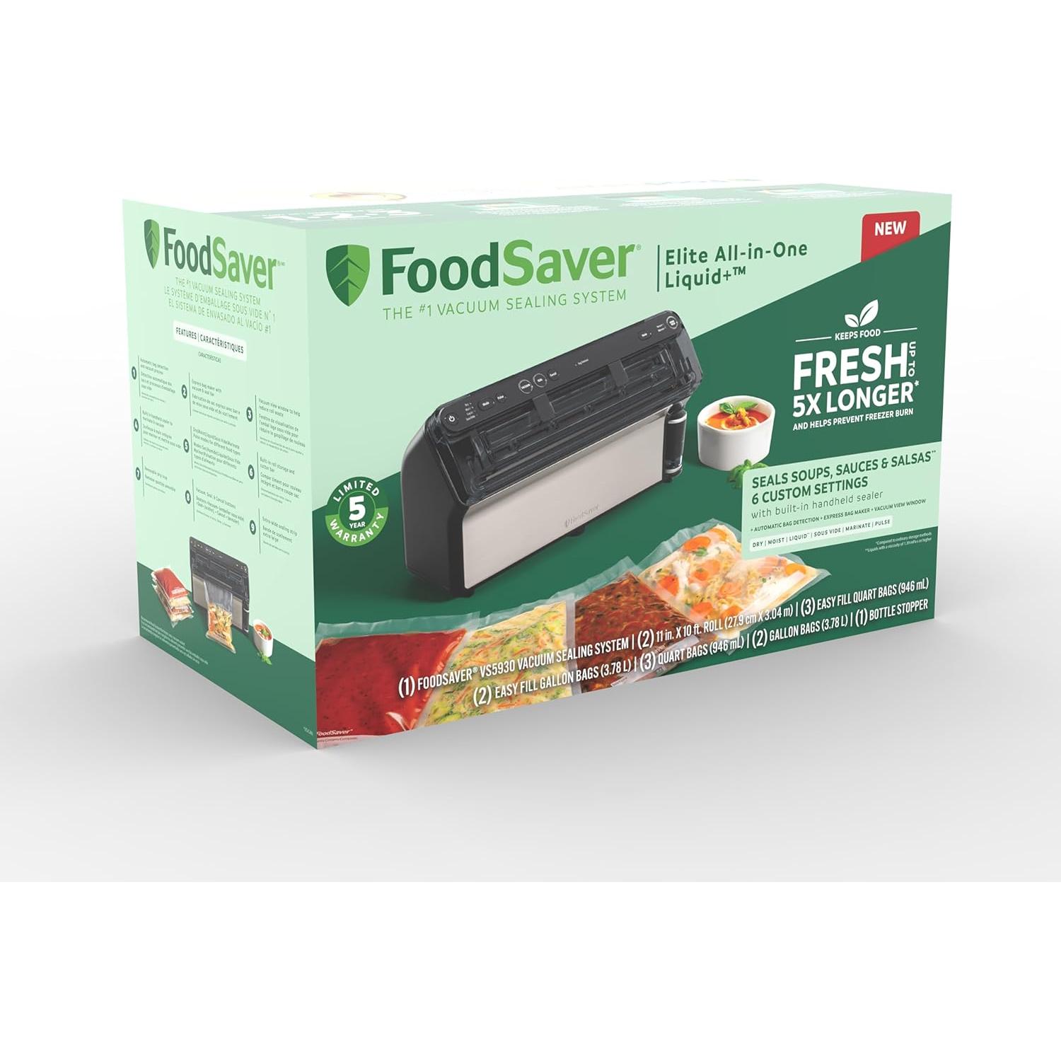 Sellador al vacío FoodSaver Elite 230V Gris 2.92kg