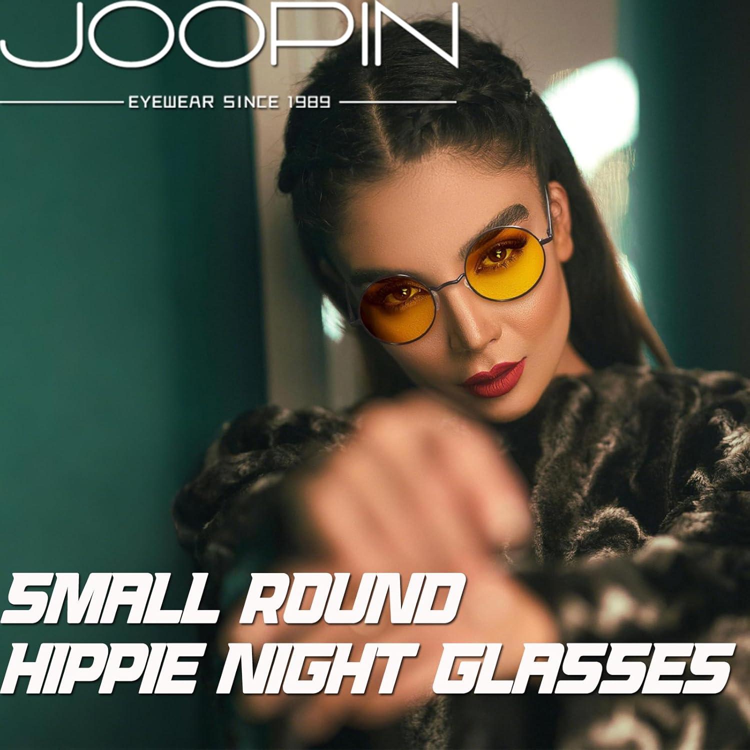 Gafas de sol redondas Joopin UV400 amarillas retro