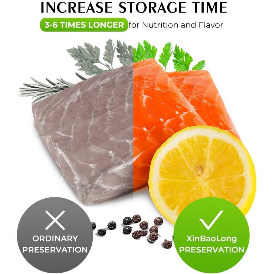 Bolsas de Sellado al Vacío XinBaoLong 2 Rollos 20,32 cm x 15,24 m