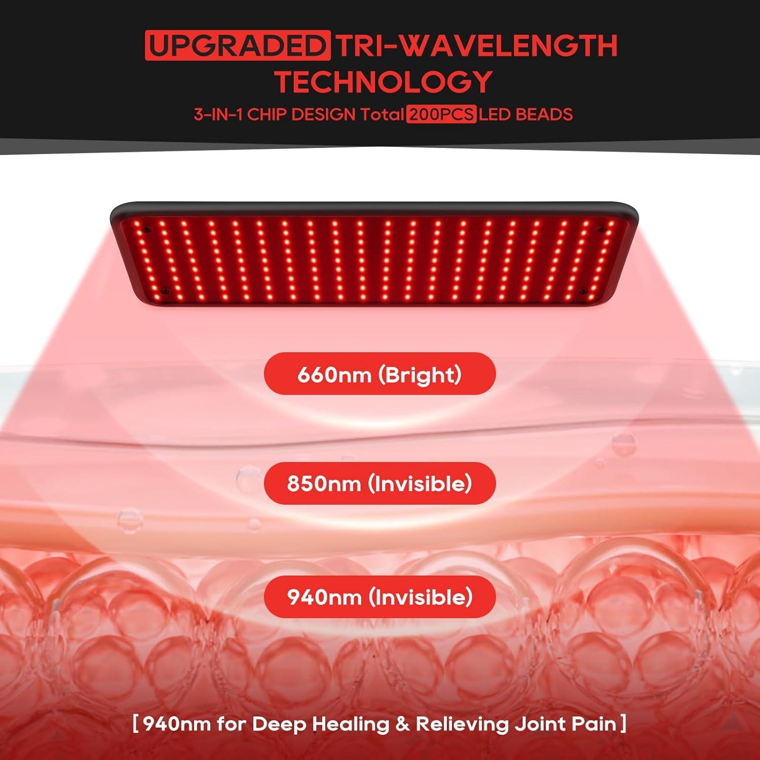 Lámpara de Terapia de Luz Roja Morfone 200 LED 660nm 850nm