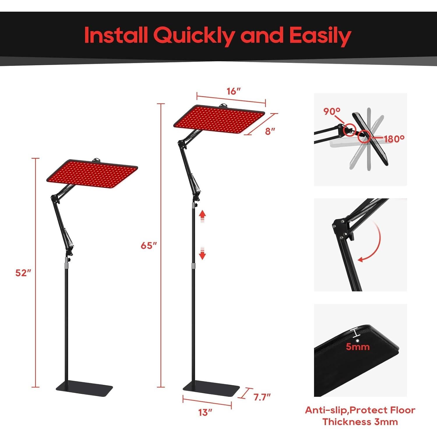 Lámpara de Terapia de Luz Roja Morfone 200 LED 660nm 850nm