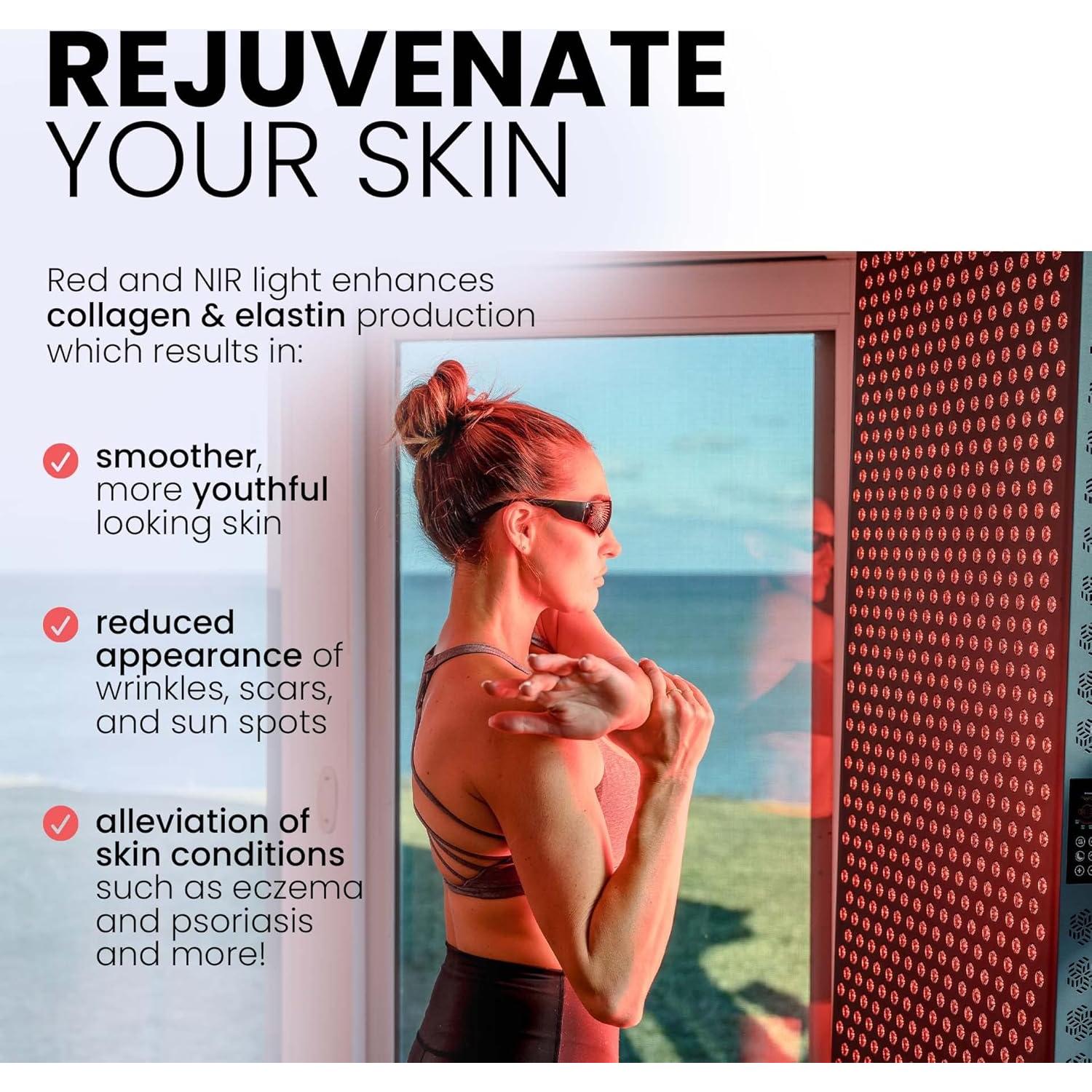 Terapia de Luz Roja Hooga Ultra360, 72 LEDs Cuádruple Chip