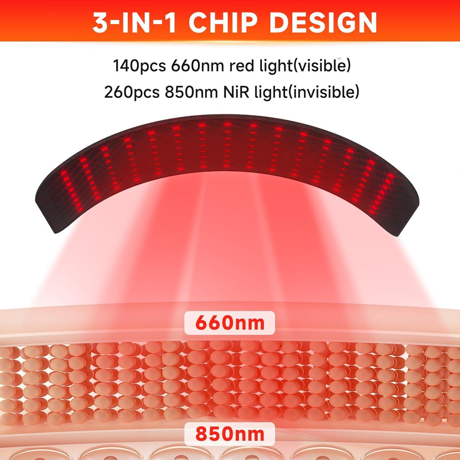 Terapia de Luz Roja 3 en 1 KEHU 660nm 850nm Ajustable