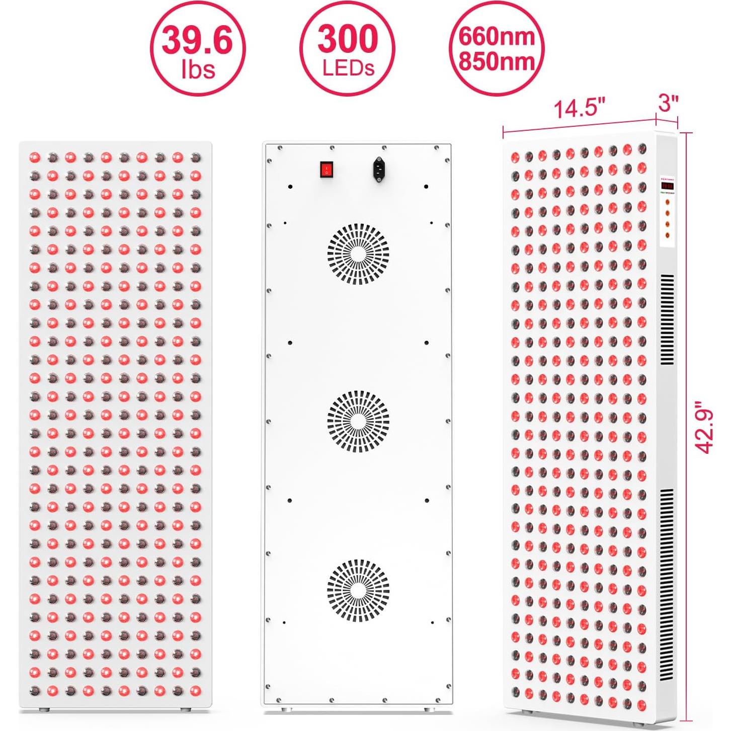 Panel de Terapia de Luz Roja Bontanny 400W 660nm 850nm