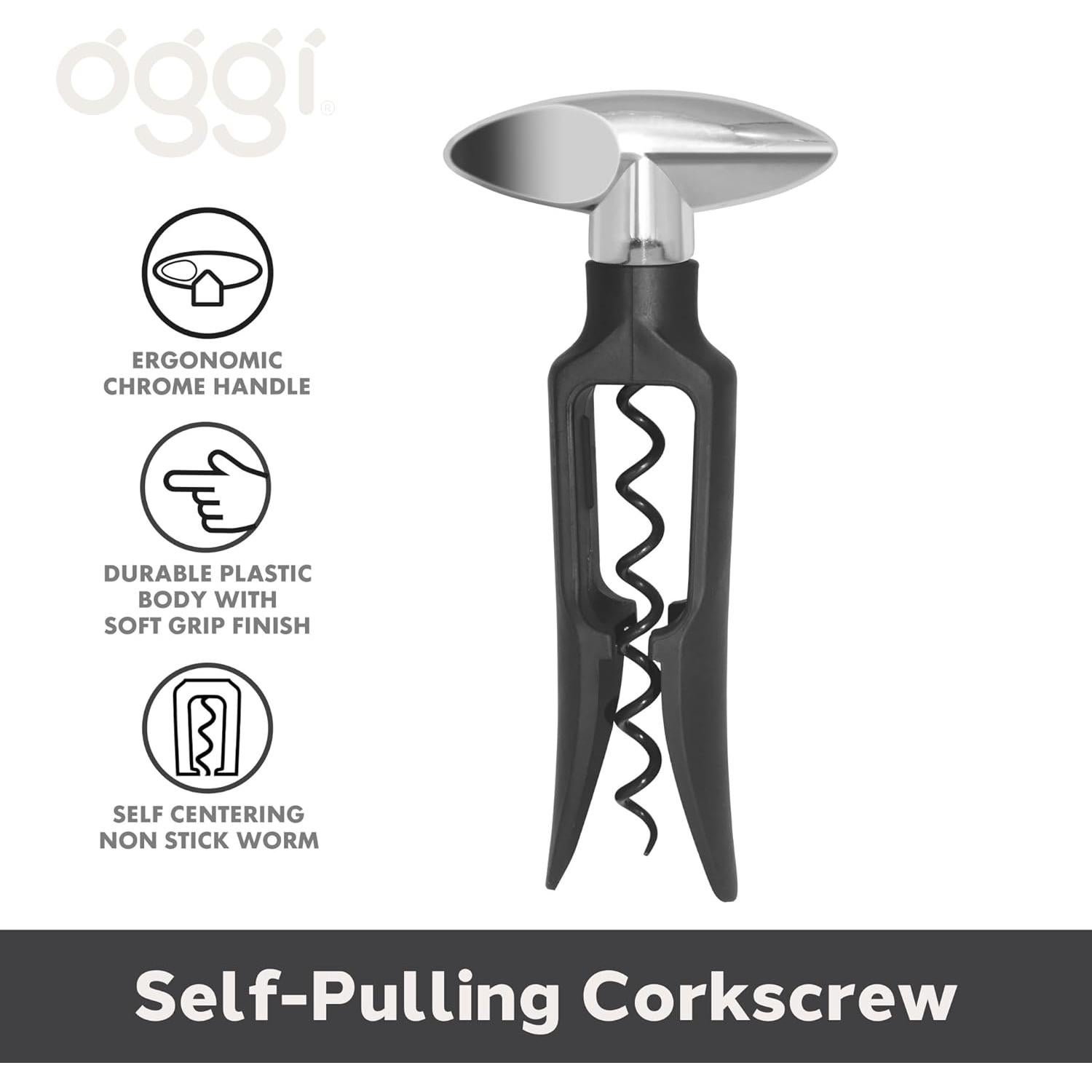 Sacacorchos Automático OGGI Acero Inoxidable 21,59 cm