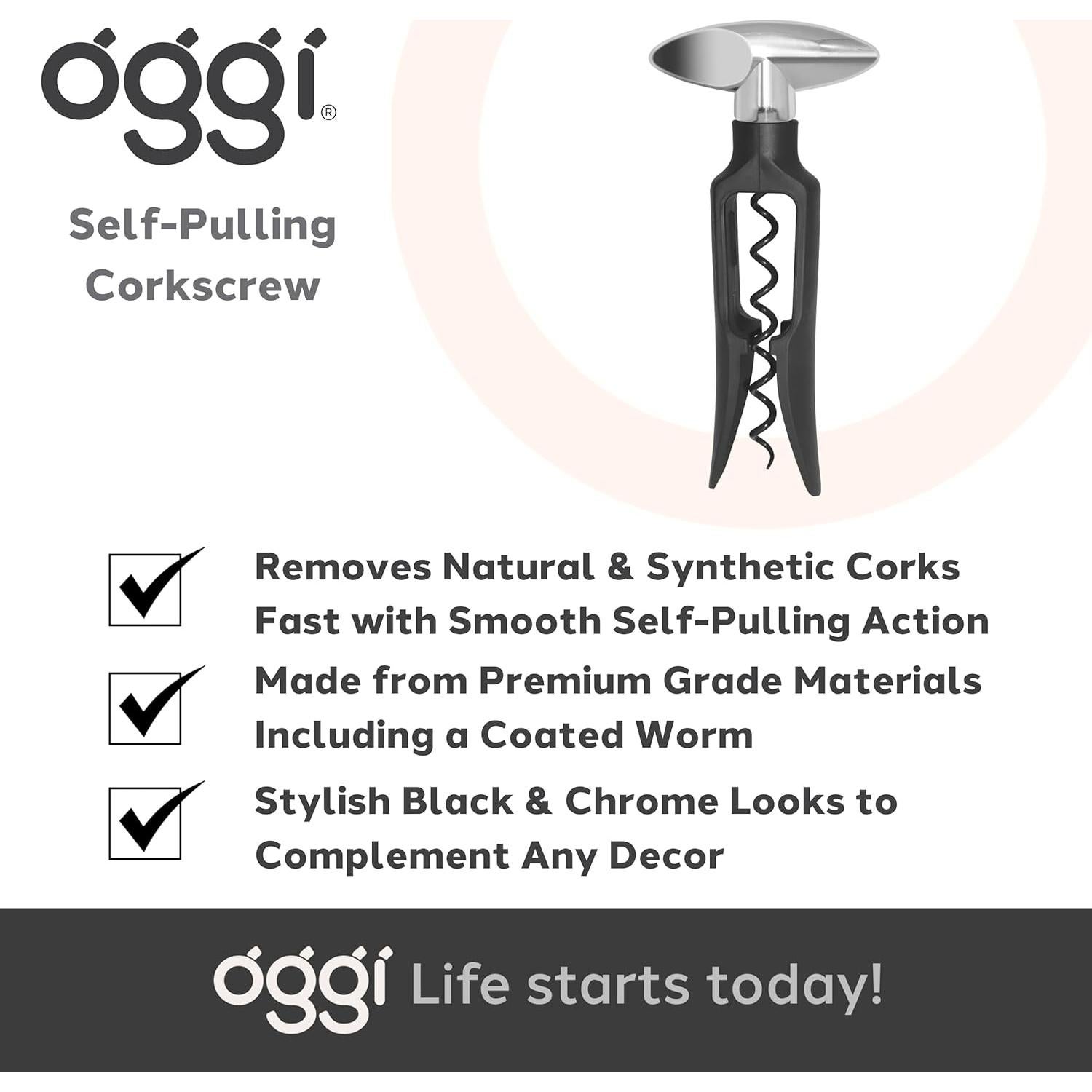 Sacacorchos Automático OGGI Acero Inoxidable 21,59 cm