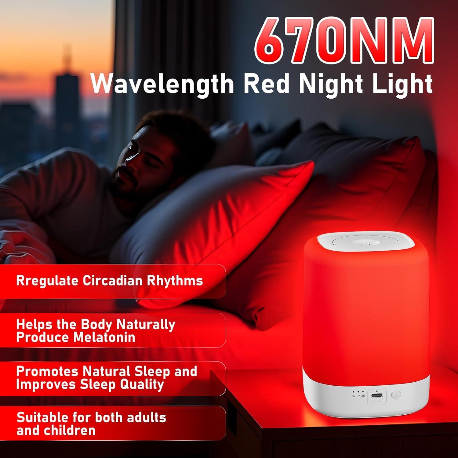 Lámpara de Terapia de Luz Roja Anzqul 670nm para Sueño