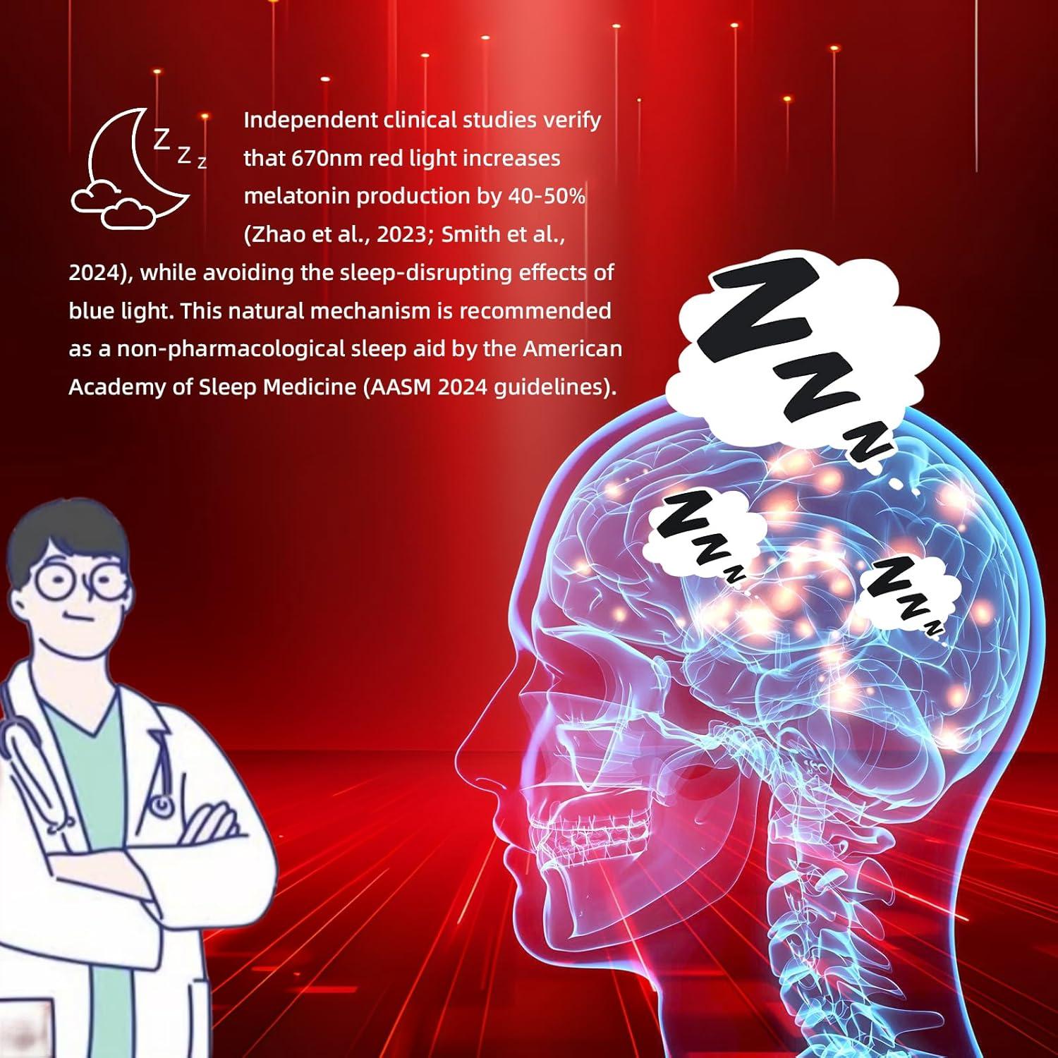 Lámpara Luz Roja para Dormir 670nm FEWCZZC Regulable