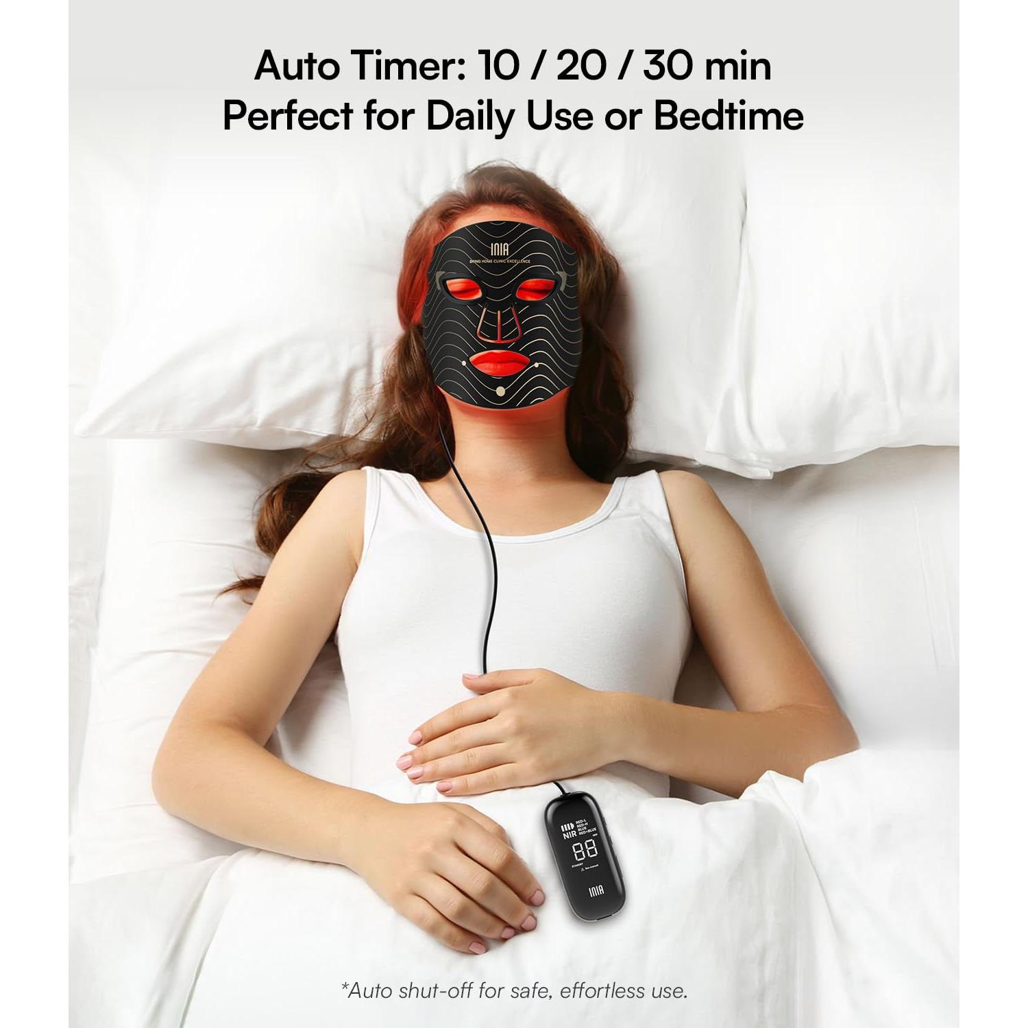 Máscara de Terapia de Luz Roja INIA - 4 Modos, 220 Chips LED