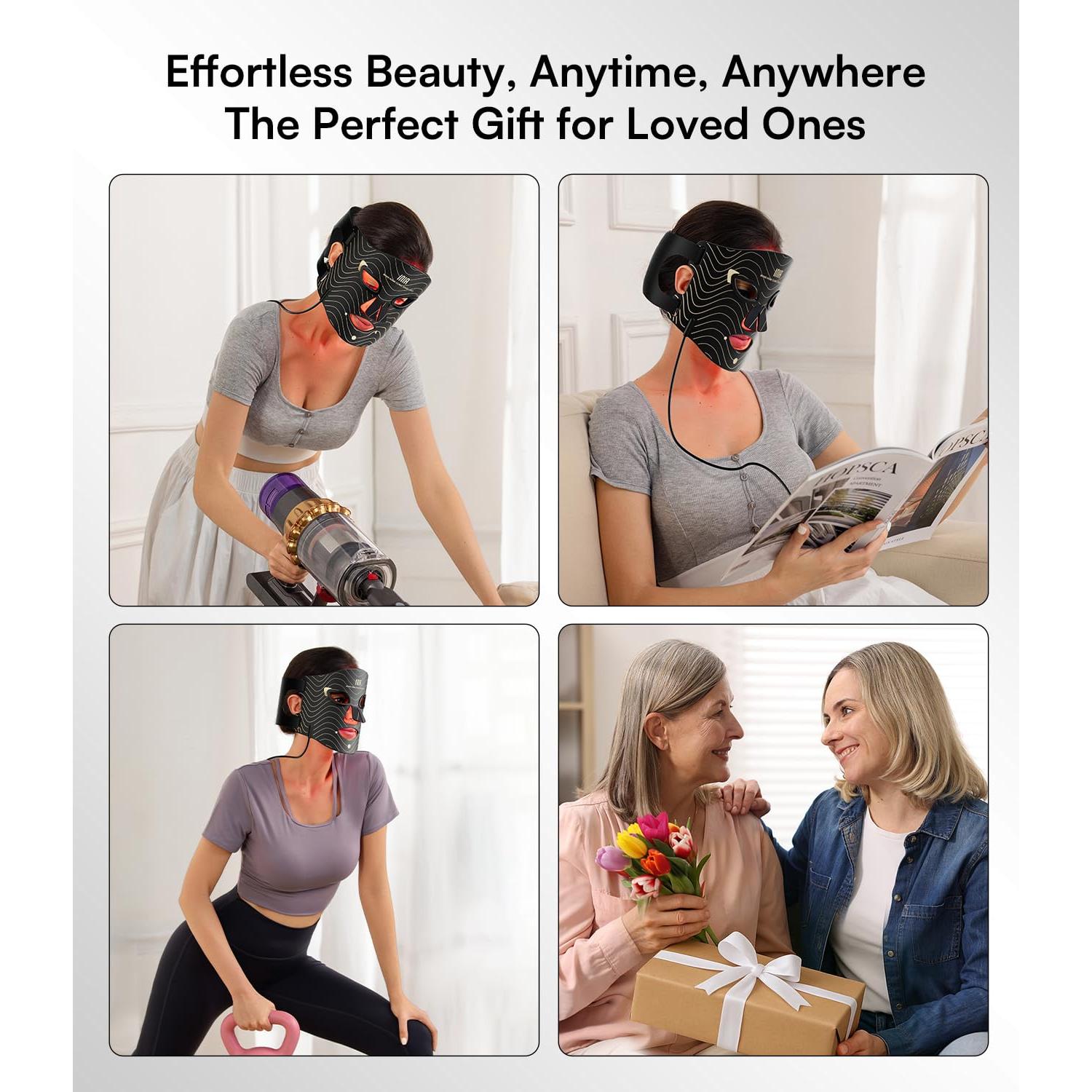 Máscara de Terapia de Luz Roja INIA - 4 Modos, 220 Chips LED