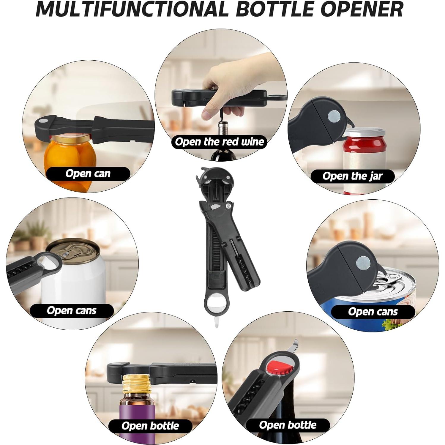 Abridor de Tarros 7 en 1 Banyaa Negro para Personas Mayores