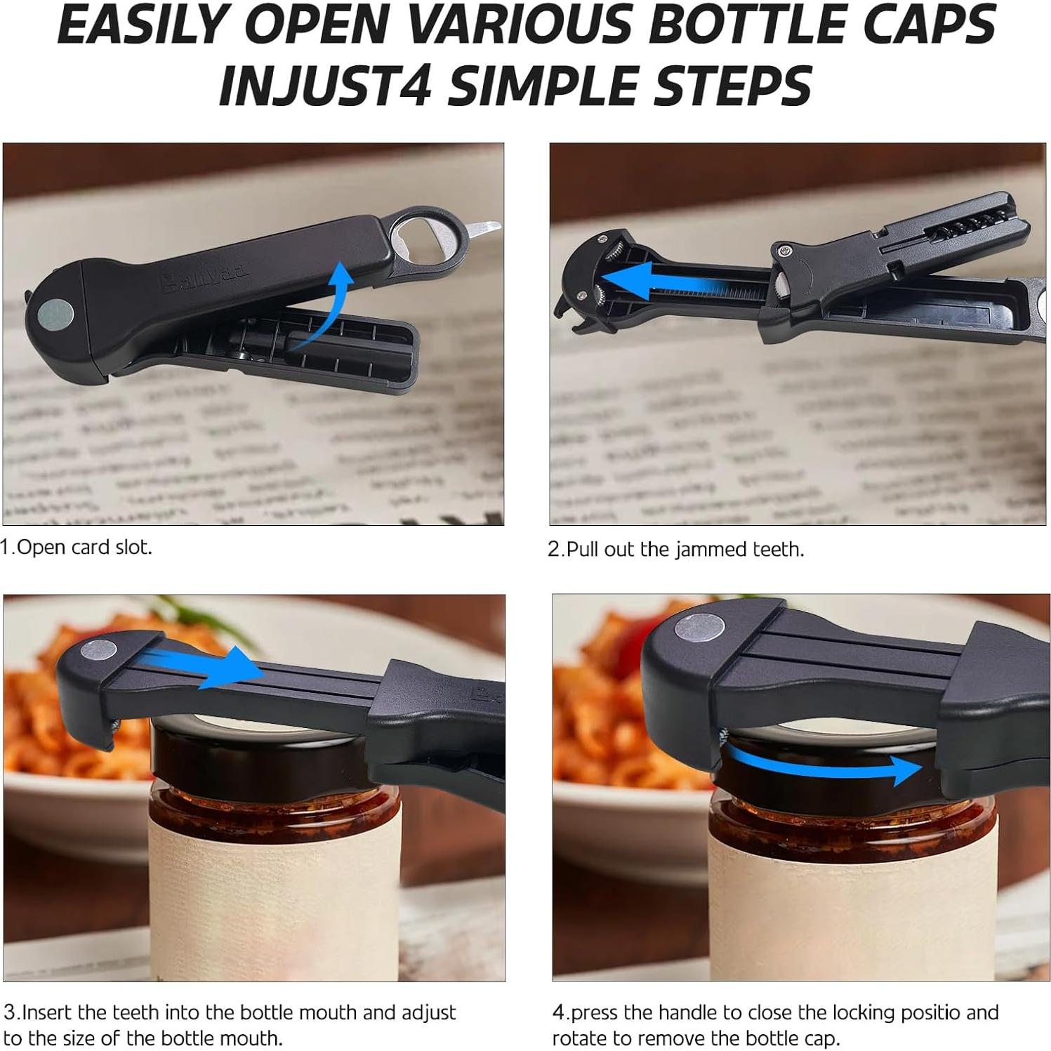 Abridor de Tarros 7 en 1 Banyaa Negro para Personas Mayores