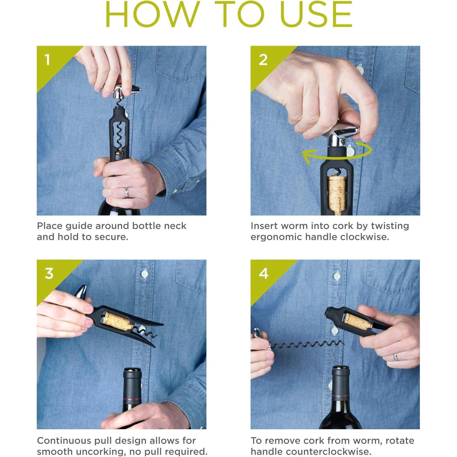 Sacacorchos Manual True Twister Metal y Plástico Azul