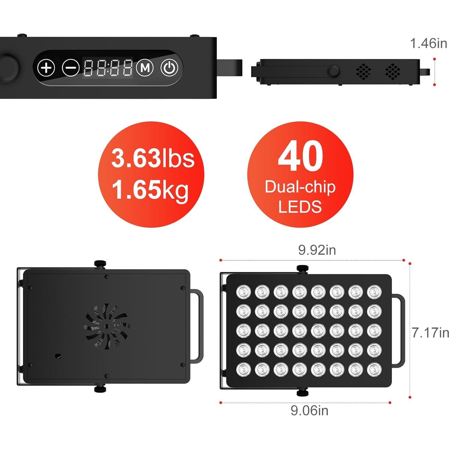 Dispositivo Terapia Luz Roja BLISSCO BN-40 40 LEDs 55W