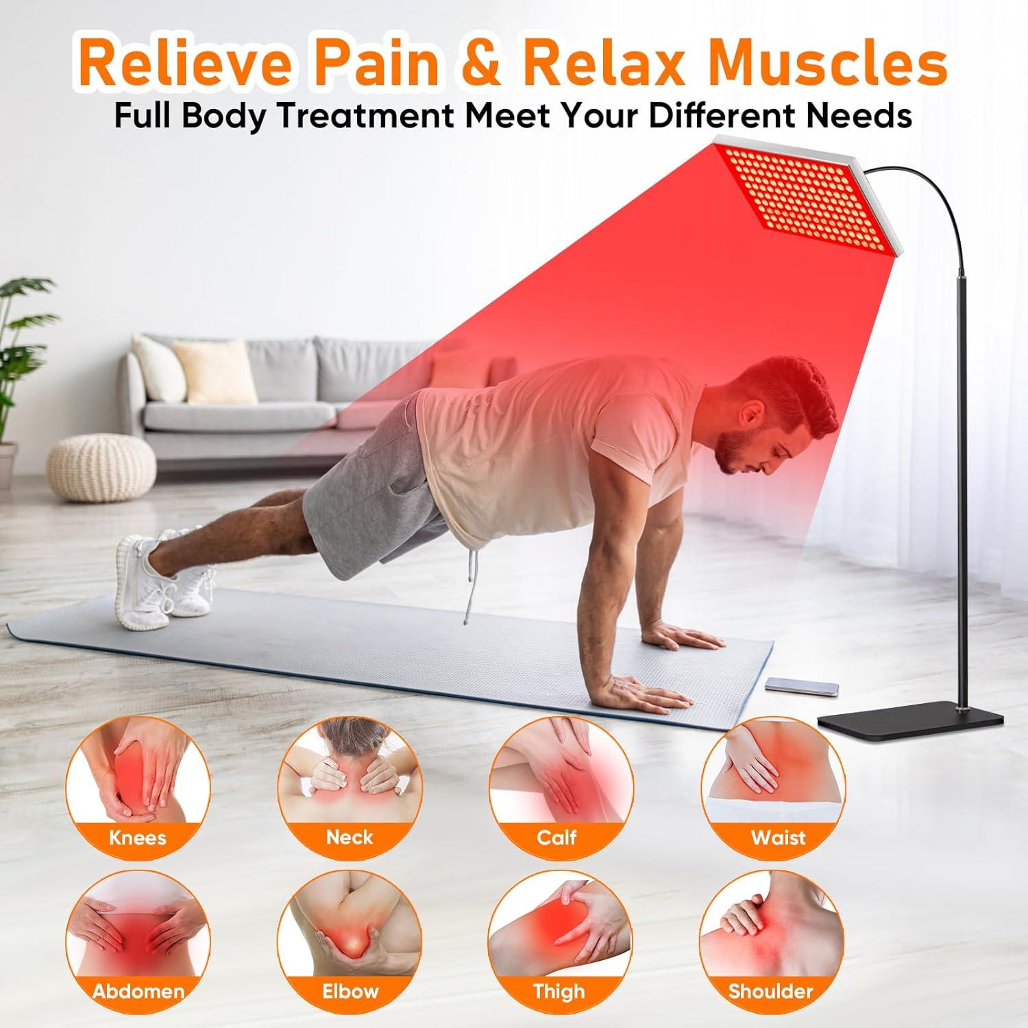 Terapia de Luz Roja y Infrarroja Tuohun 150 LEDs para Cuerpo y Cara