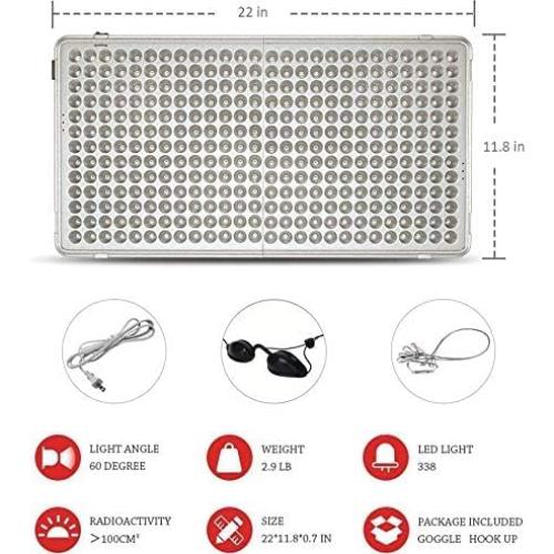 Panel de Luz Roja Terapéutica Anyork 660nm 55.88x29.97cm