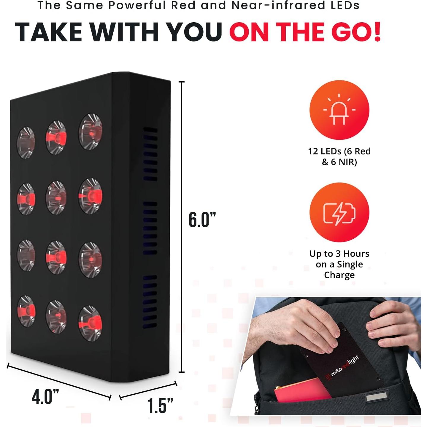 Panel de Luz Roja Mito Mobile - Terapia Inalámbrica Portátil