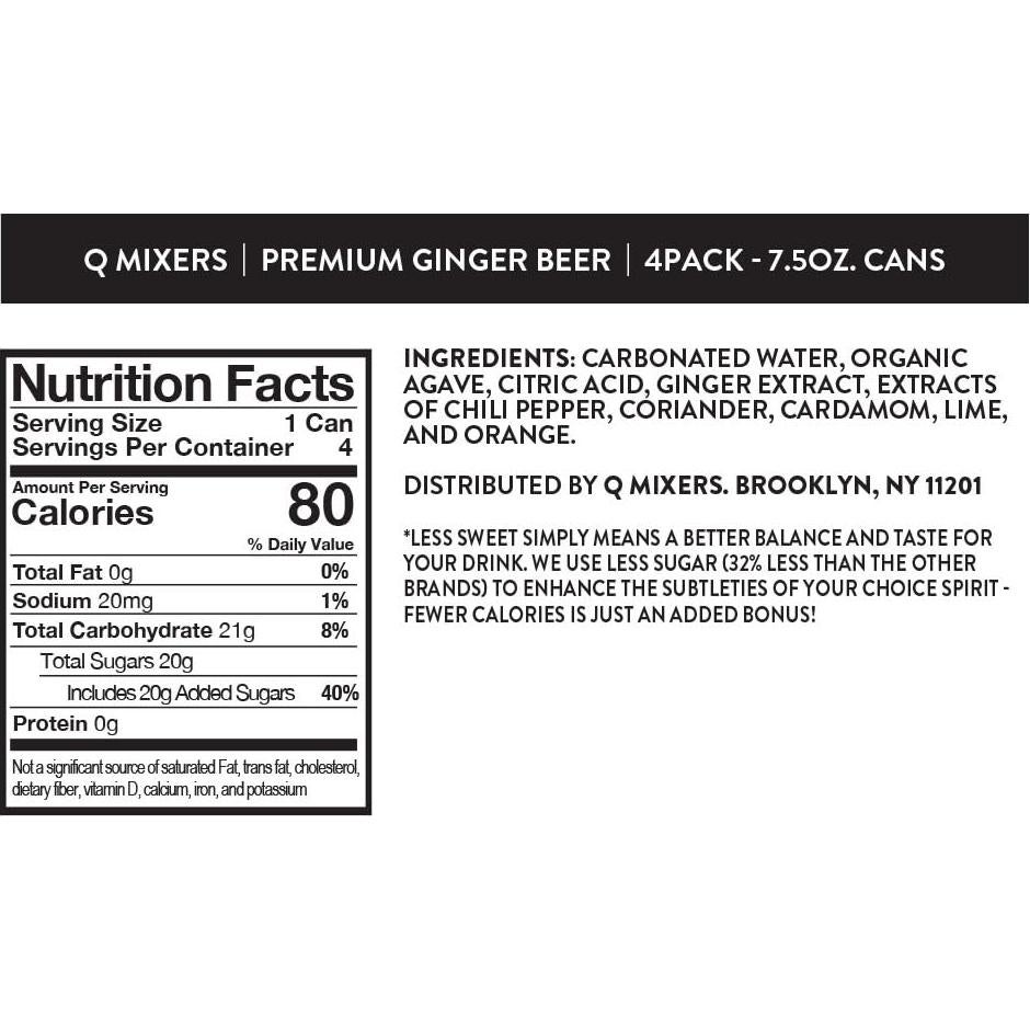 Cerveza de Jengibre Q - 24 Latas de 222 ml - Menos Dulce