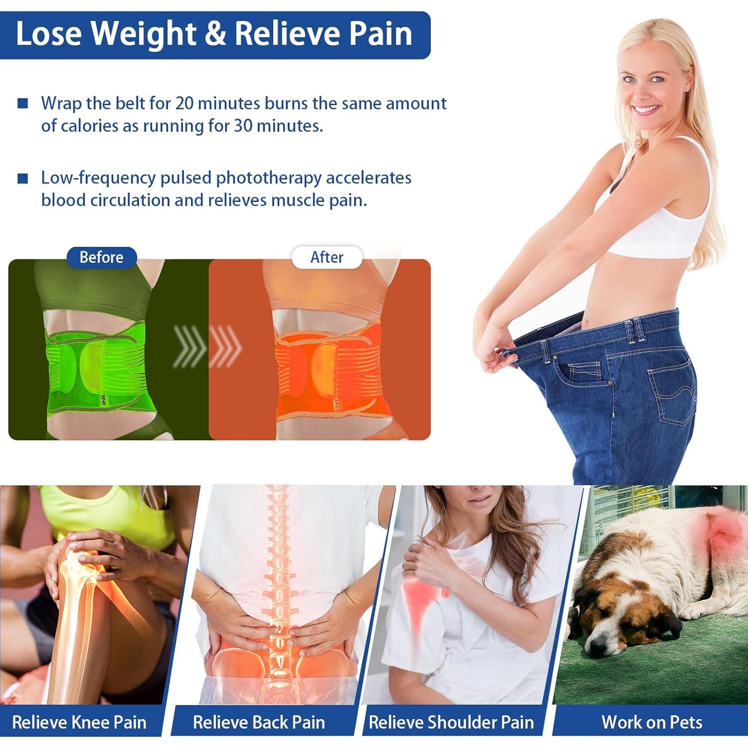 Cinturón Terapia Luz Roja KingPavonini 3 en 1 Alivio Dolor