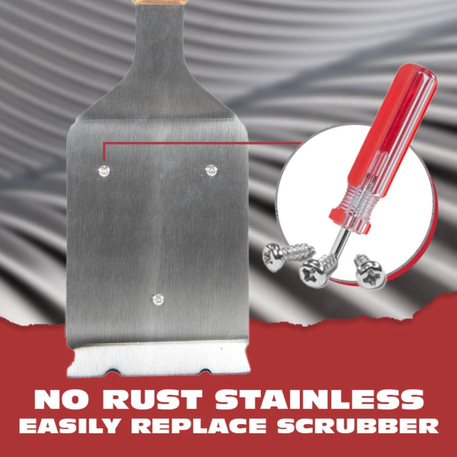 Cepillo y Raspador BBQ-Aid 43 cm Acero Inoxidable Madera