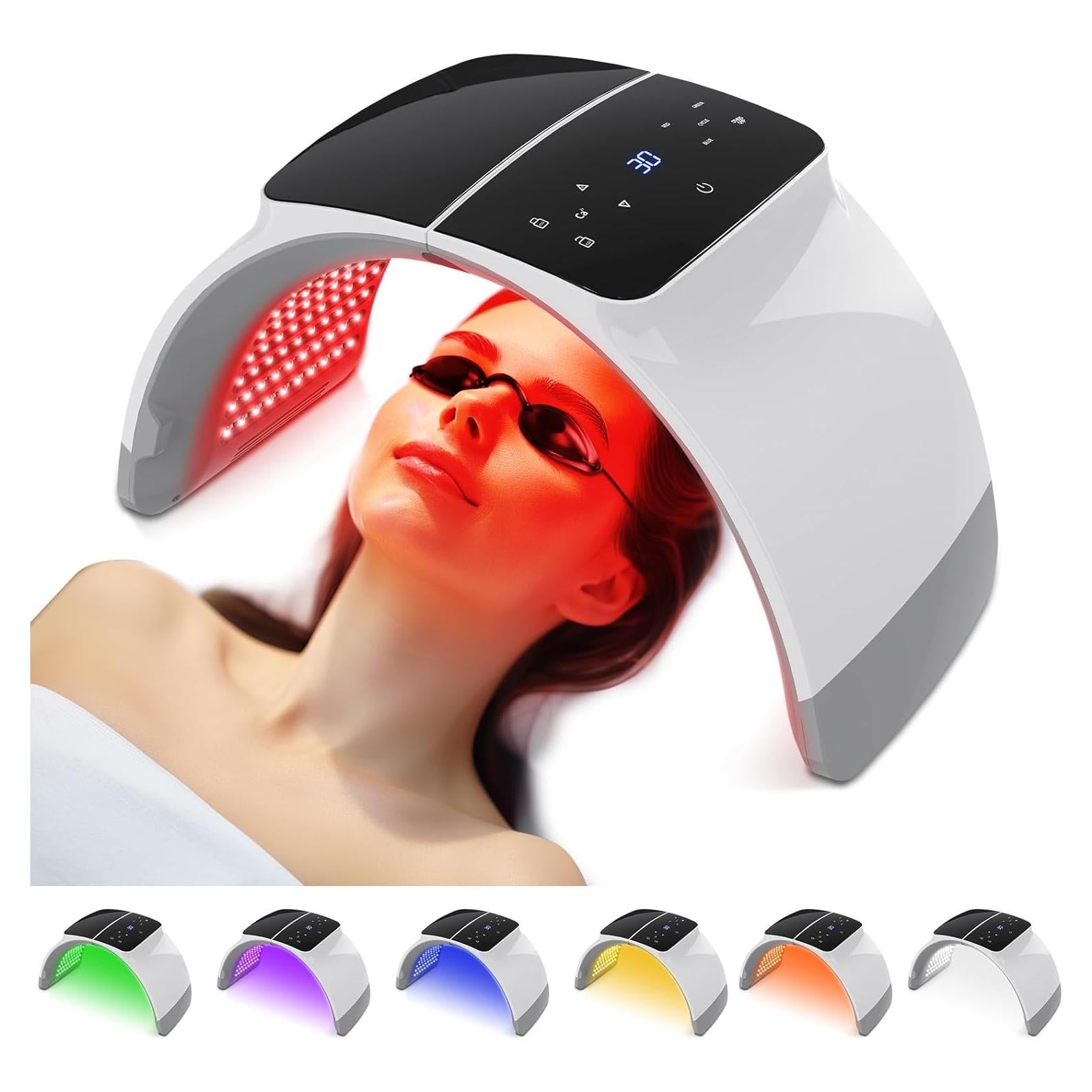 Máscara de Terapia de Luz LED Mhpoycd 7 Colores Cuidado Facial