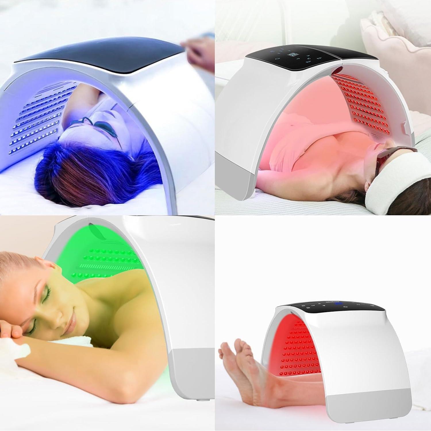 Máscara de Terapia de Luz LED Mhpoycd 7 Colores Cuidado Facial