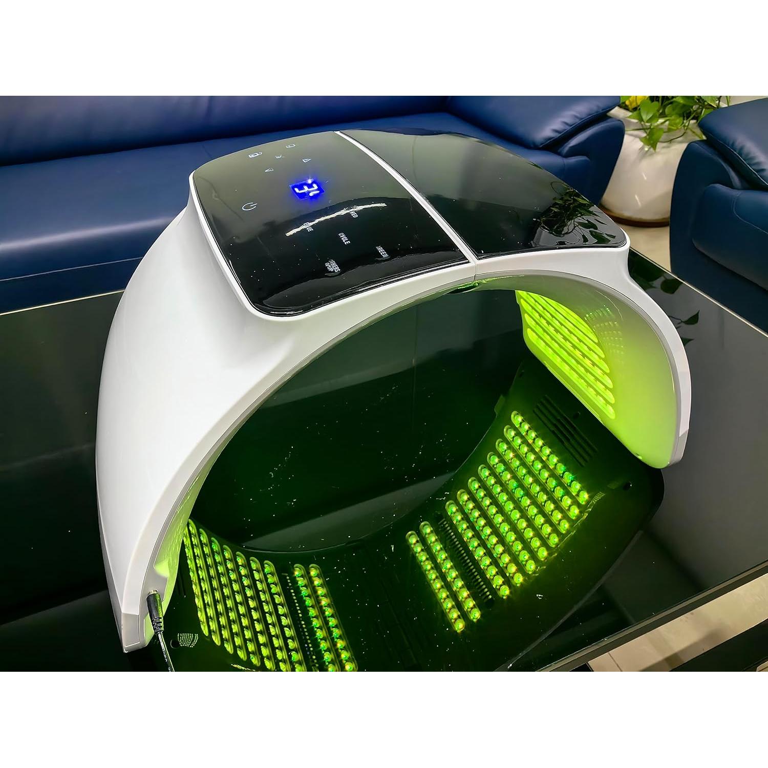 Máscara de Terapia de Luz LED Mhpoycd 7 Colores Cuidado Facial