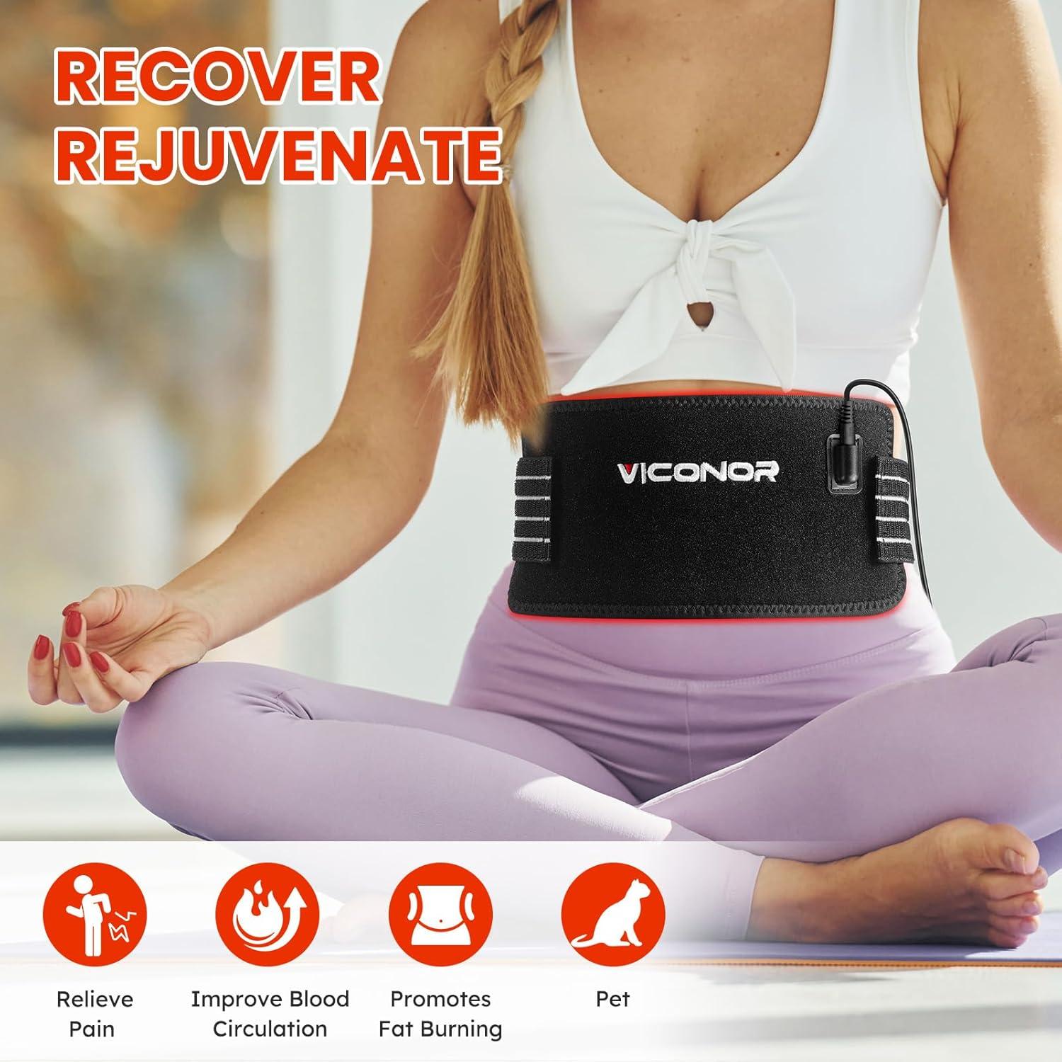 Cinturón de Terapia de Luz Roja Viconor 660nm 850nm Alivio Dolor