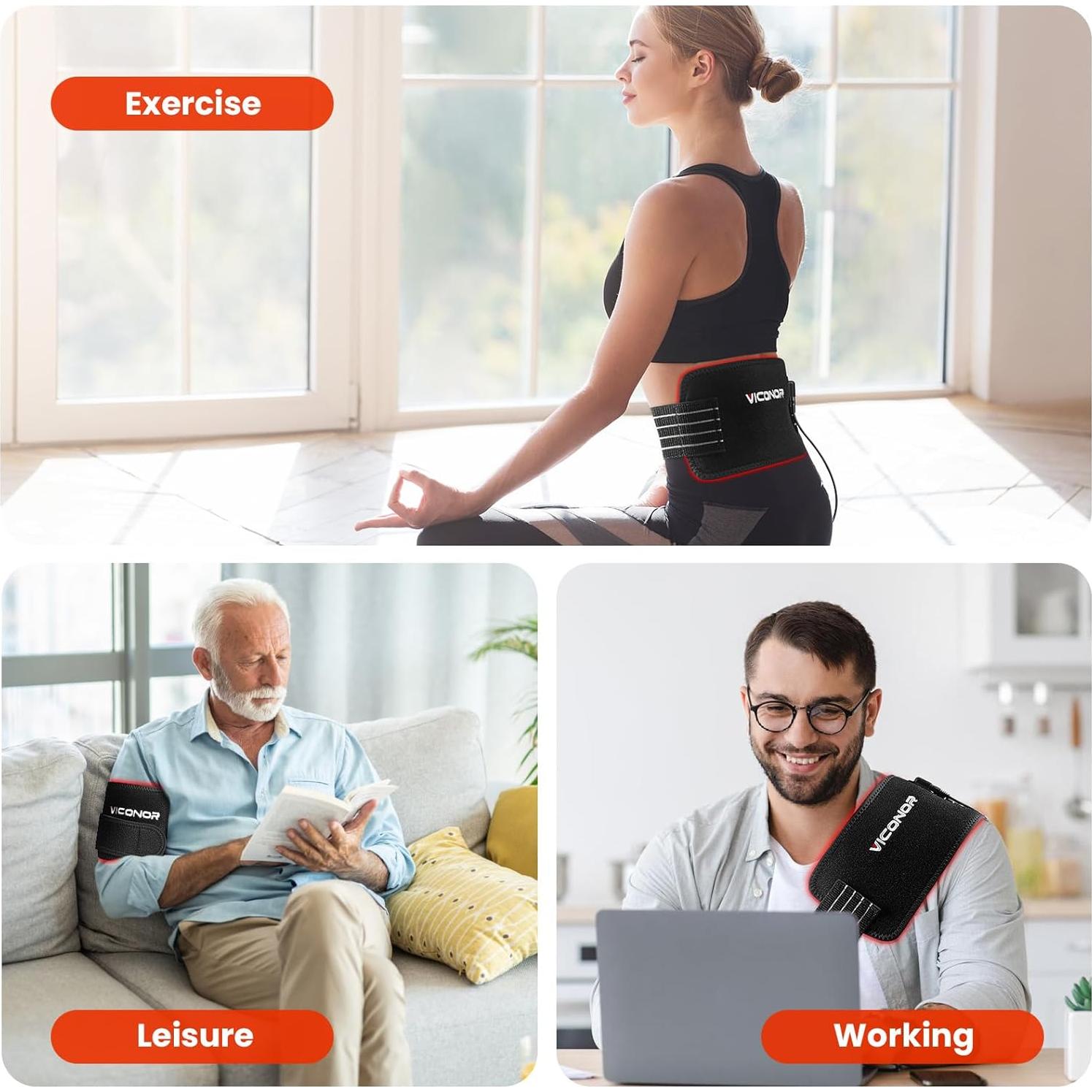 Cinturón de Terapia de Luz Roja Viconor 660nm 850nm Alivio Dolor