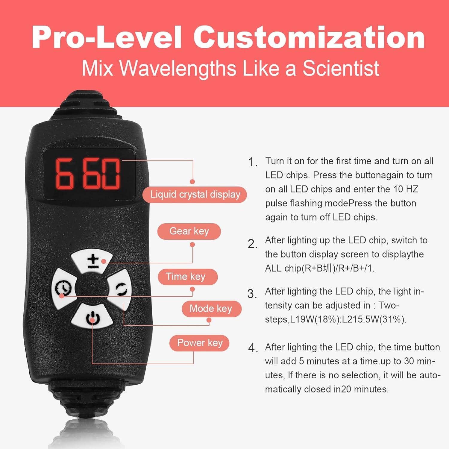 Dispositivo Terapia Luz Roja BJR - 3 Modos, Temporizador