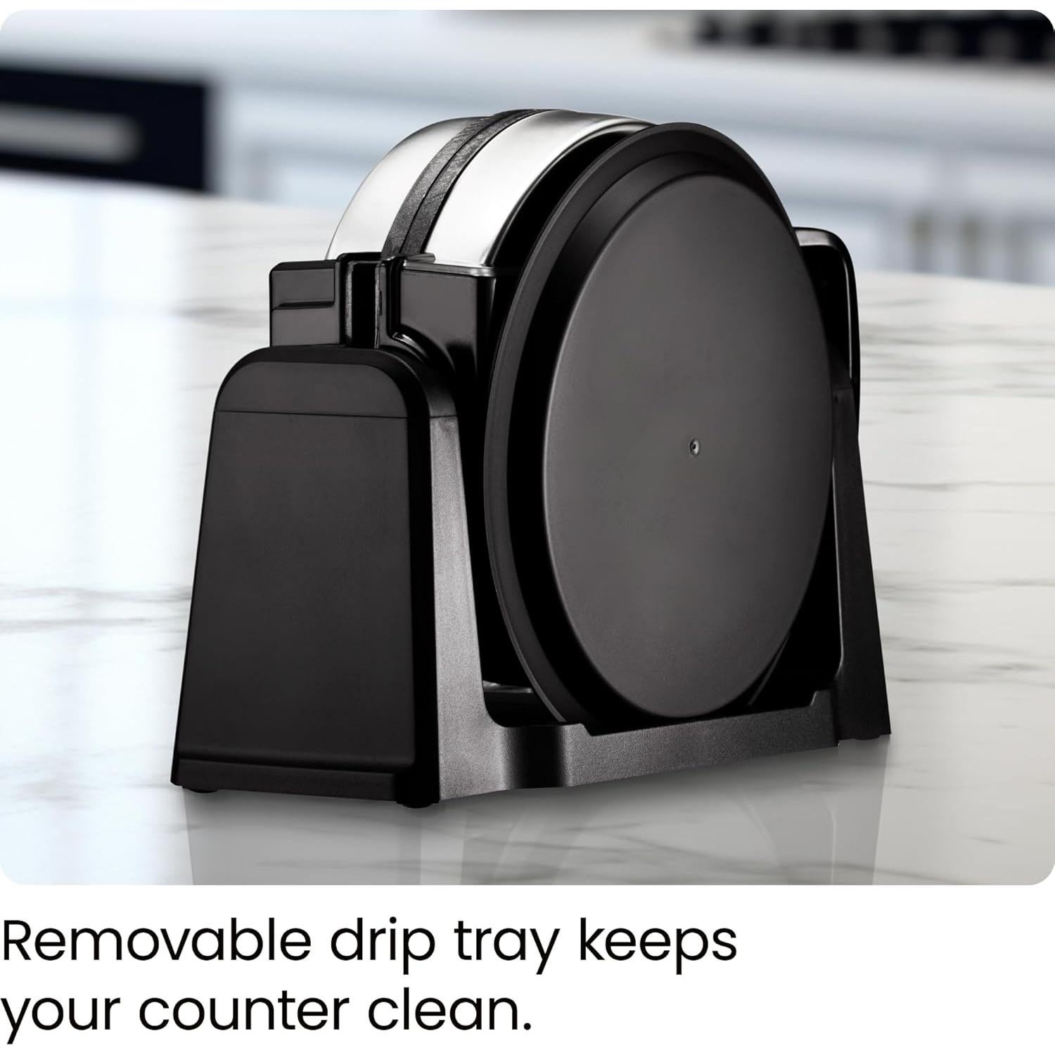 Máquina de Waffles Belgas Rotativa Chefman 1080W Acero Inoxidable