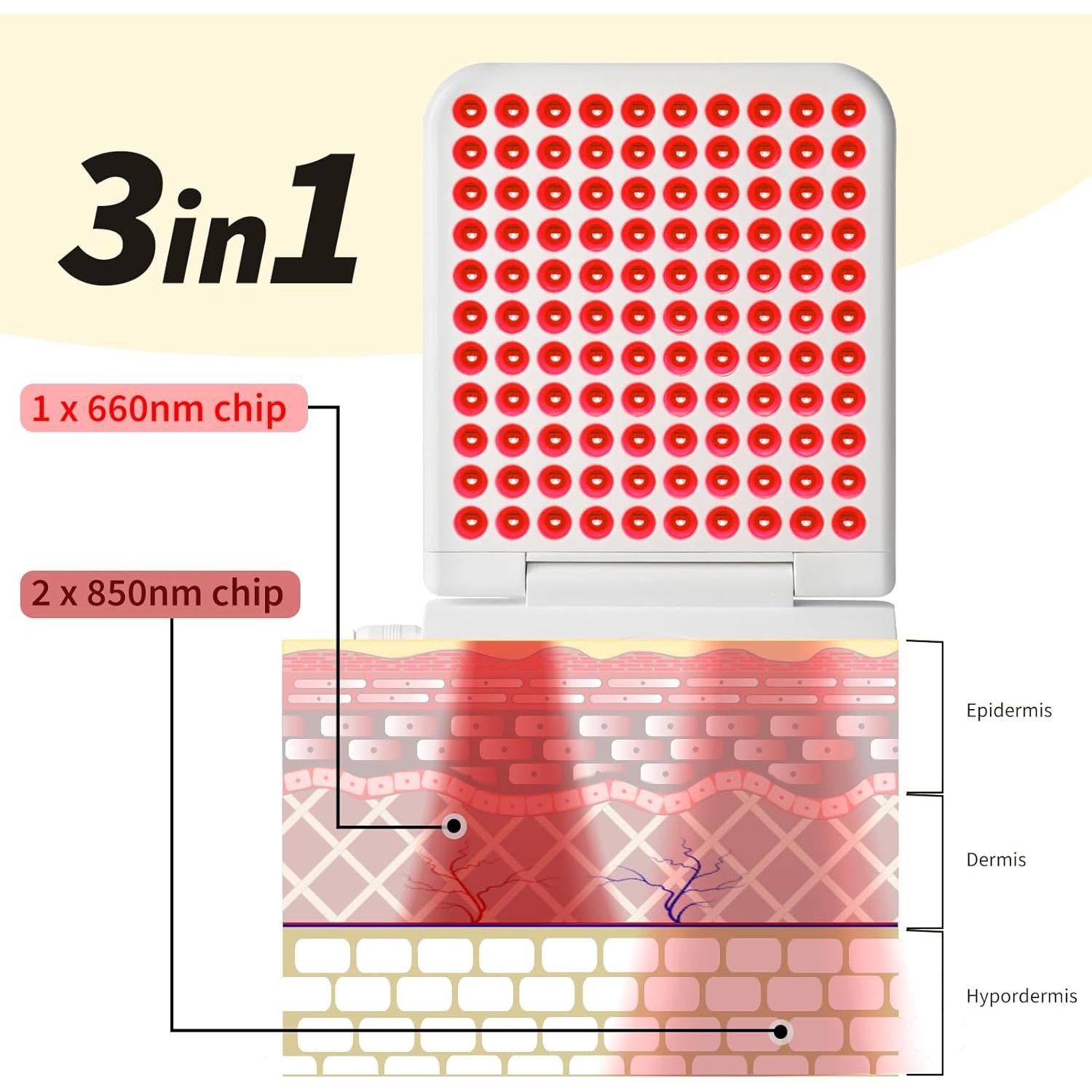 Lámpara de Terapia de Luz Roja SHONE M156138RLT 110 LEDs