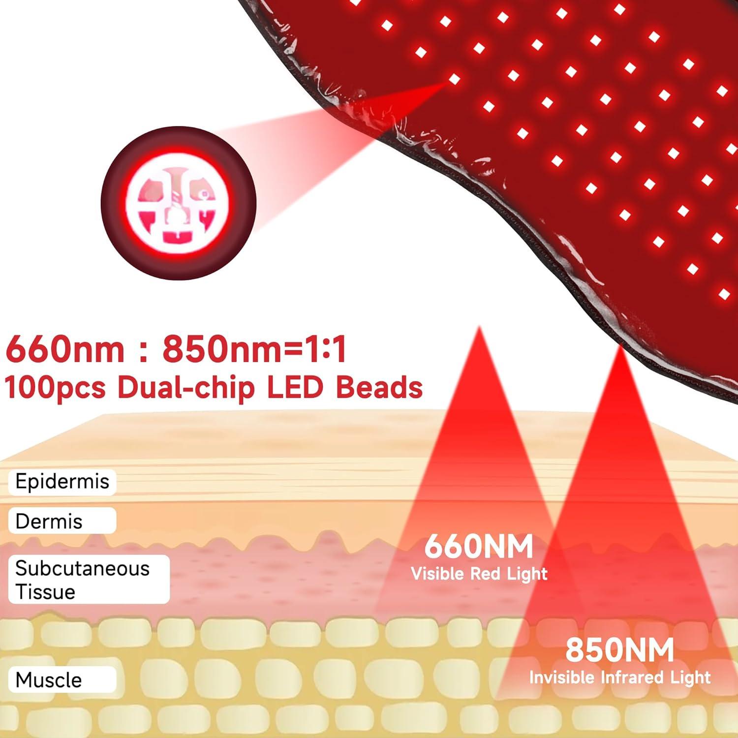 Cinturón Terapia Luz Roja WEETALL 130cm Alivio Dolor