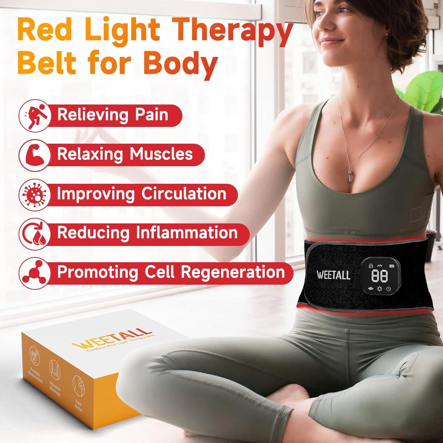 Cinturón Terapia Luz Roja WEETALL 130cm Alivio Dolor