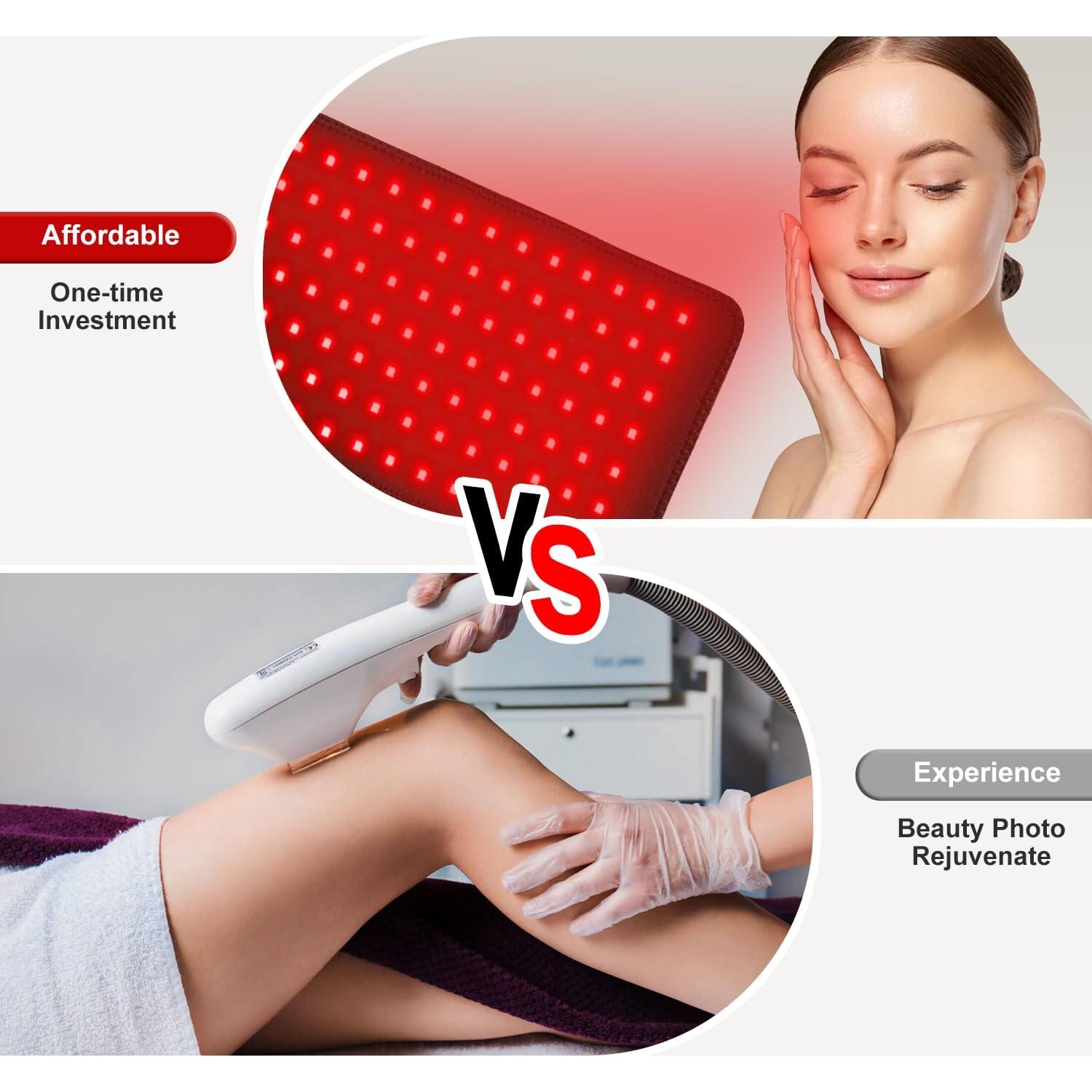 Red Light Therapy, Cordless Infrared Therapy Pad for Back Knee Leg Pain Relief, Portable 660nm 850nm Wireless Red Infrared Light Therapy Wrap Belt with Rechargeable Controller Gift for Women Men