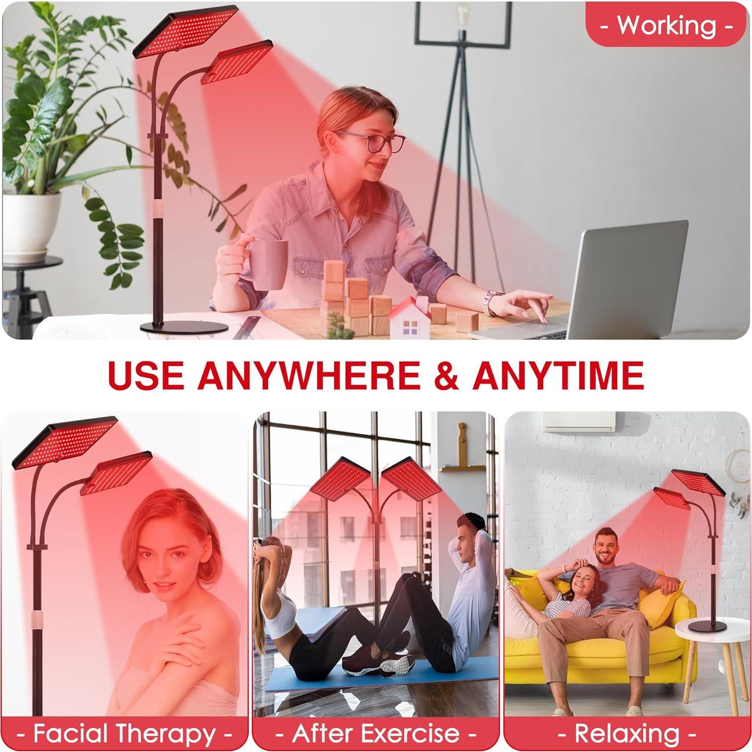 Lámpara de Terapia de Luz Roja SAVILER Doble Cabeza 660nm 850nm