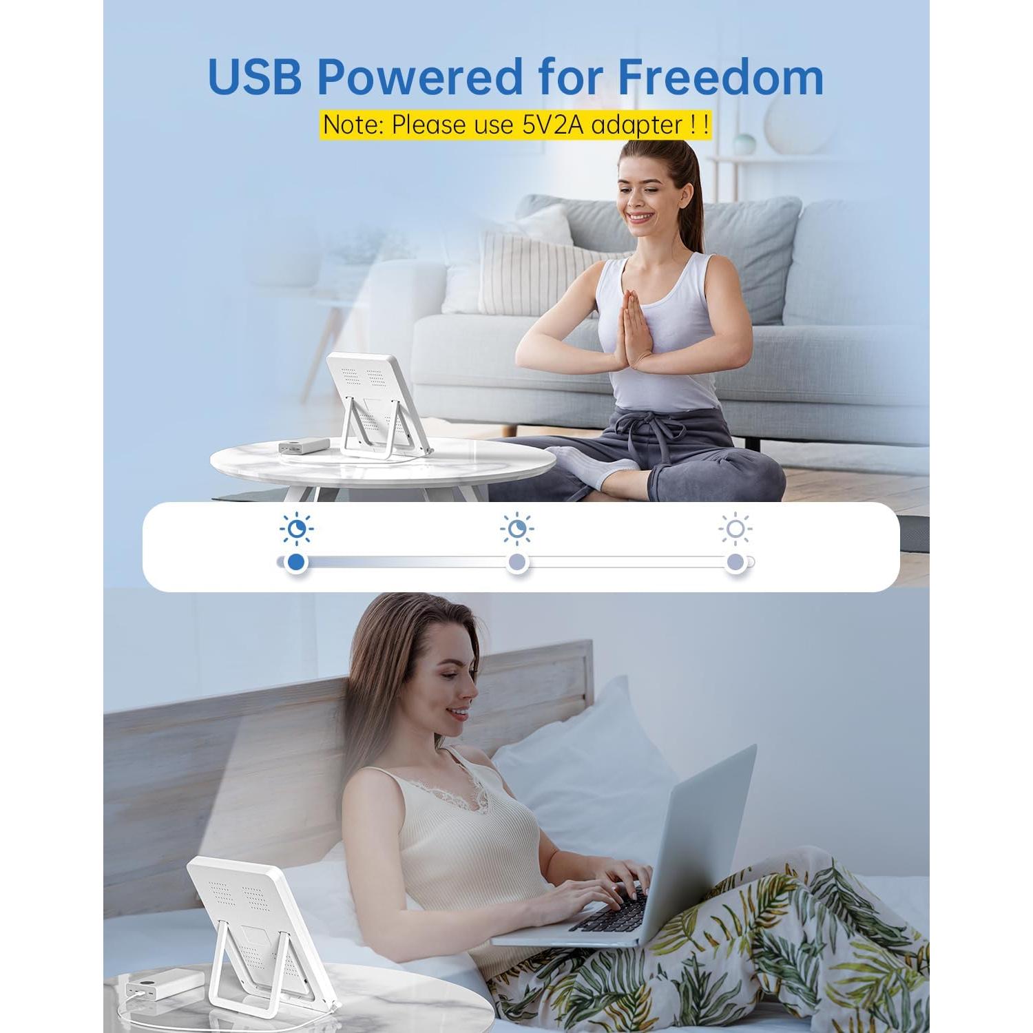 Lámpara de Terapia de Luz SUXIO 10000 Lux 3 Modos USB